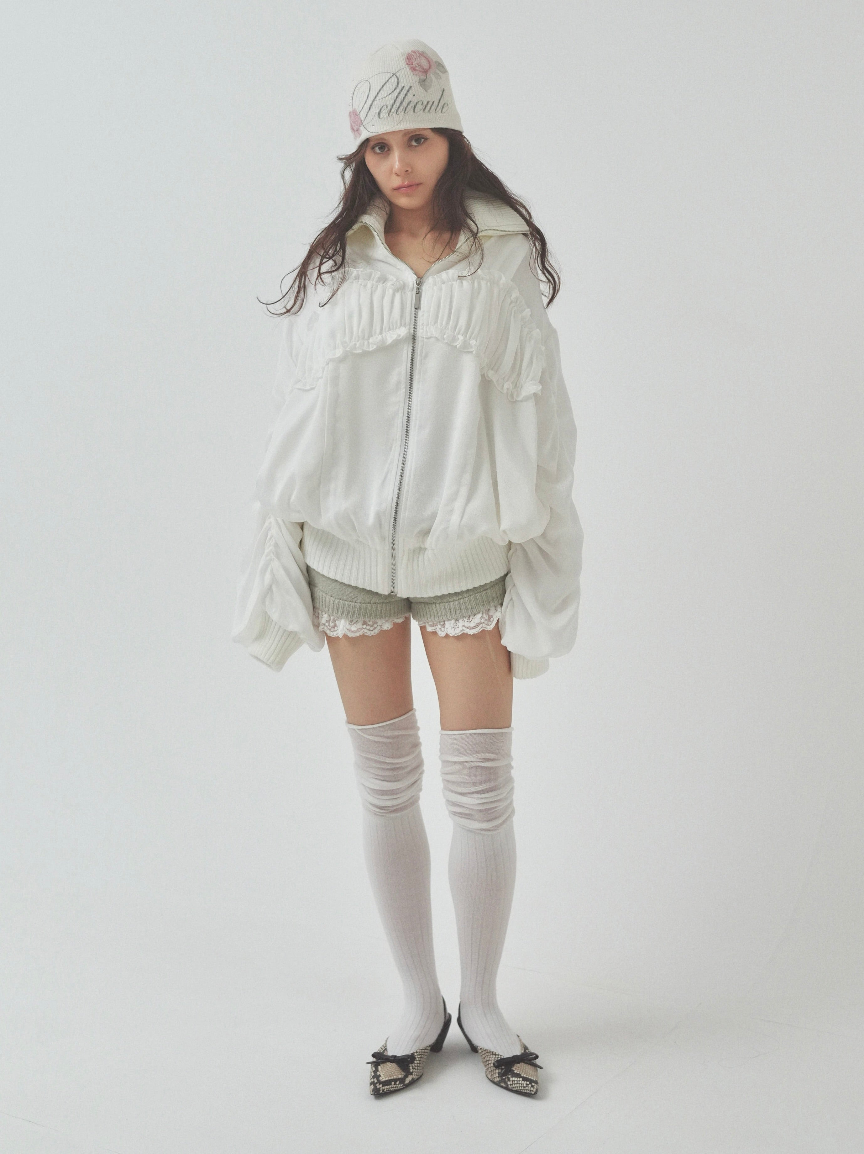 ribbon gather lib blouson