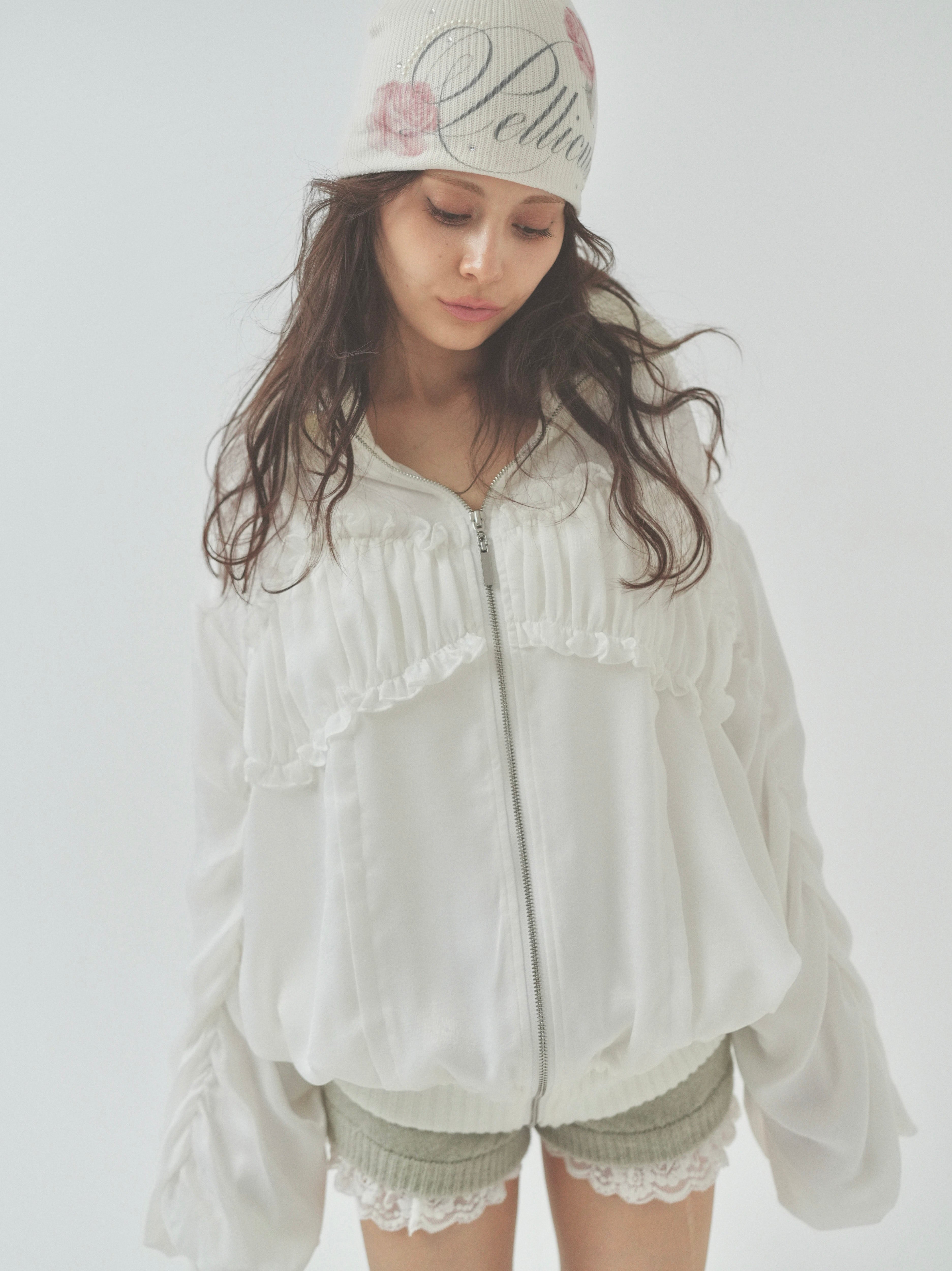 ribbon gather lib blouson