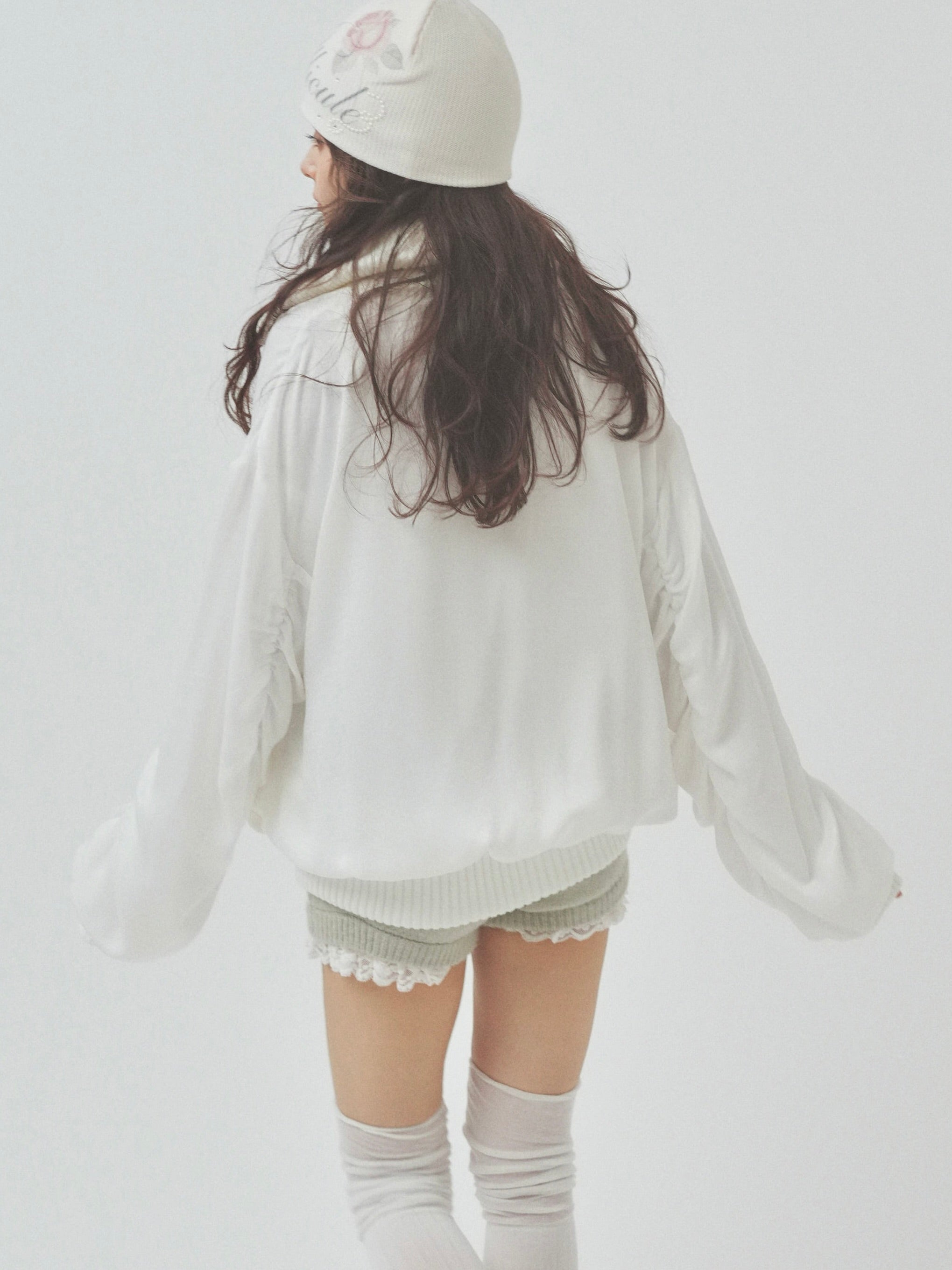ribbon gather lib blouson
