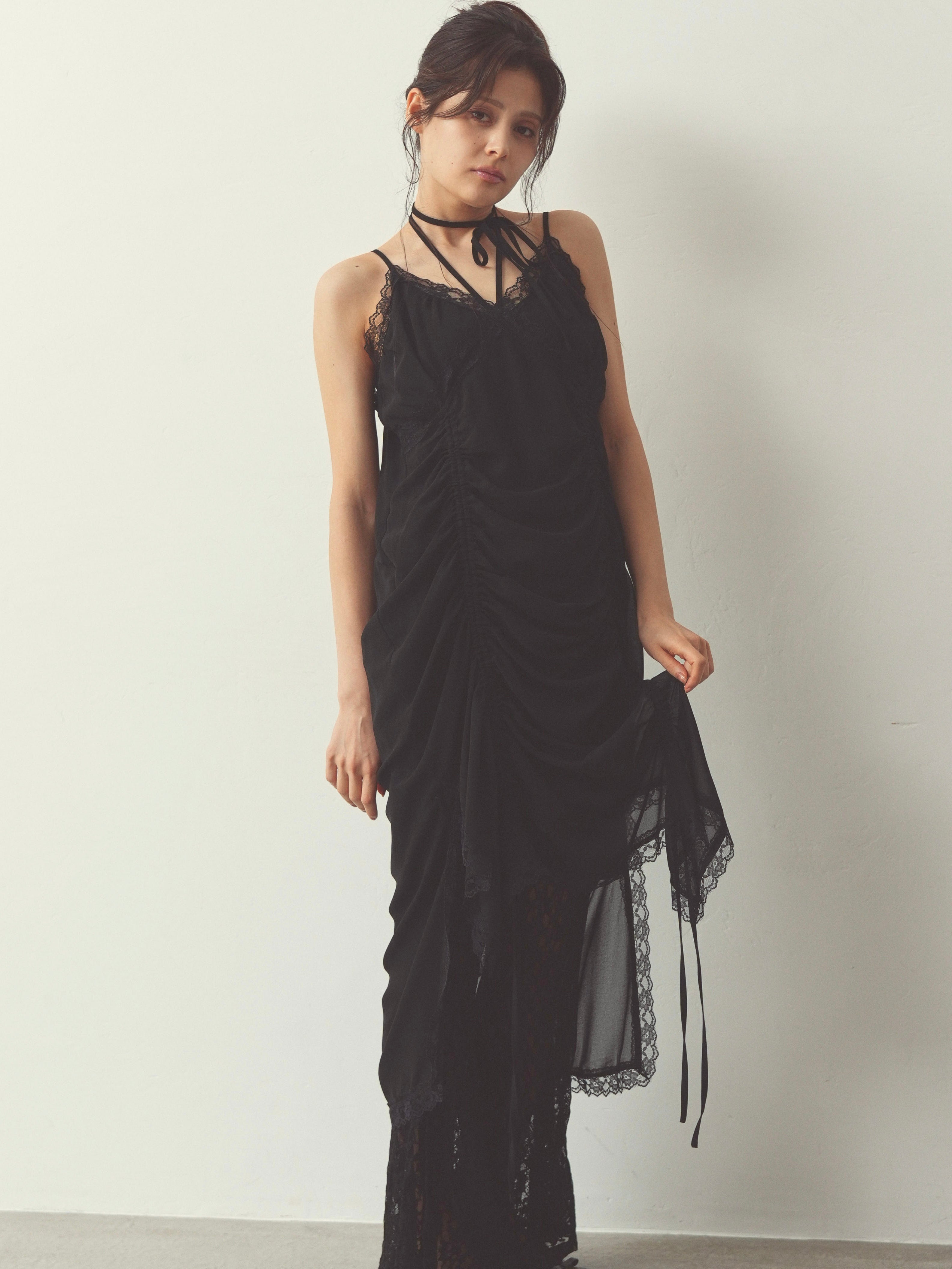 chiffon gather long op