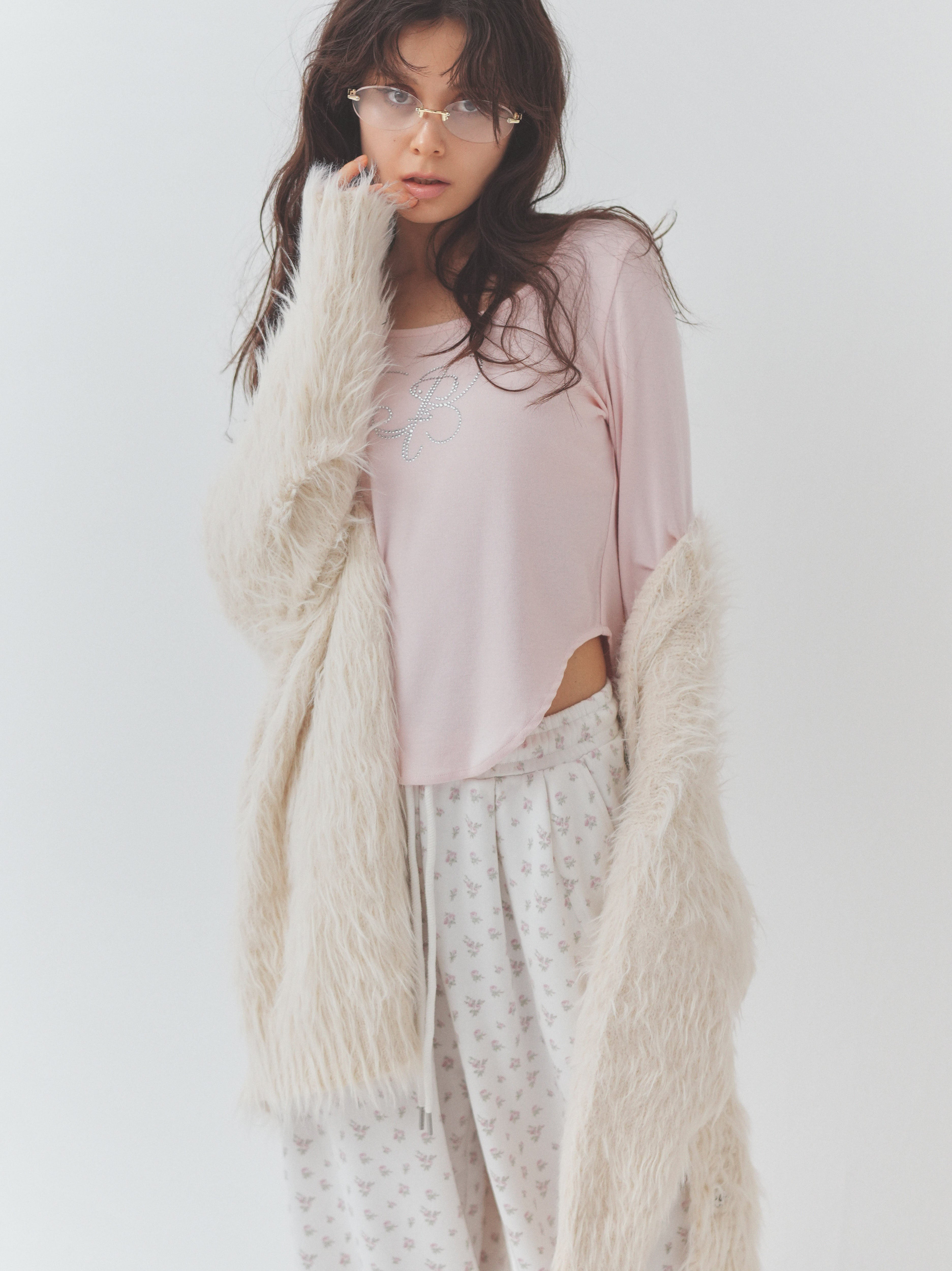 cat fur pail cardigan