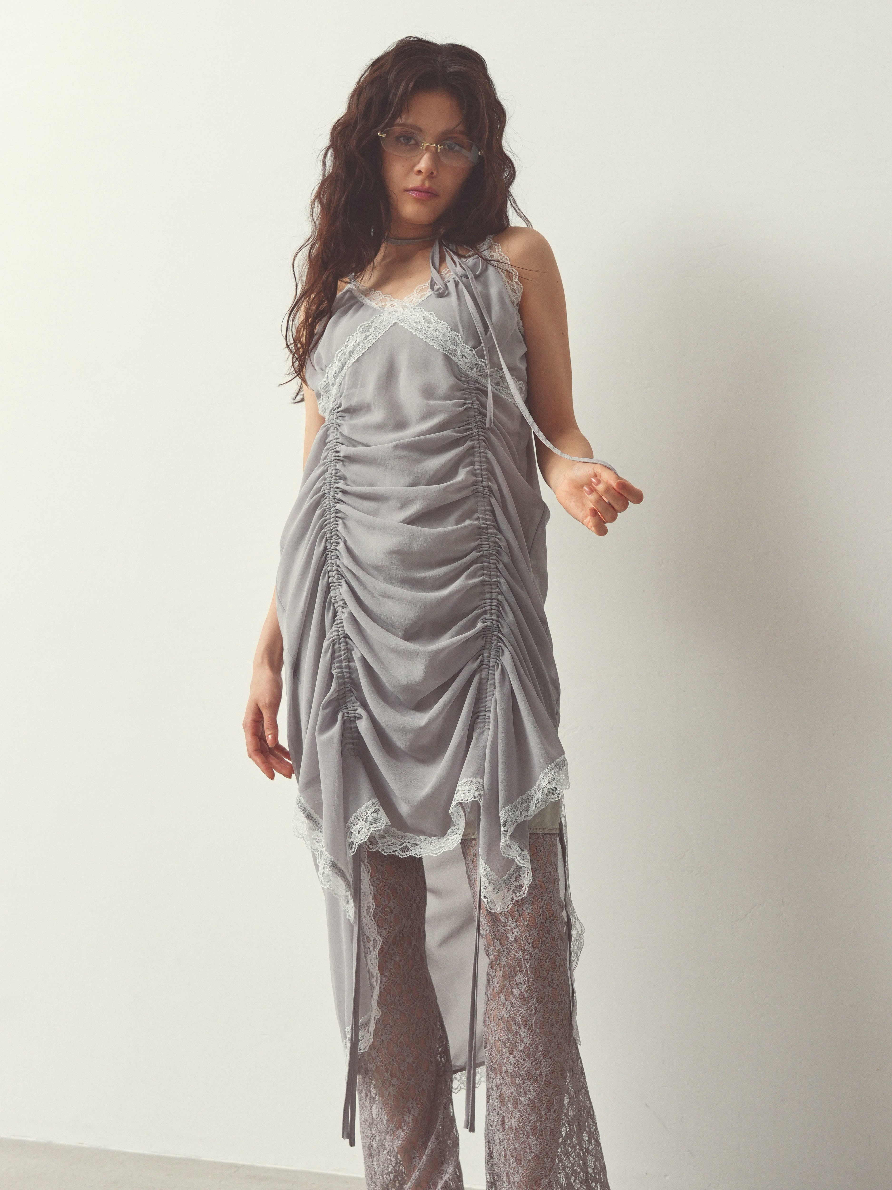 chiffon gather long op