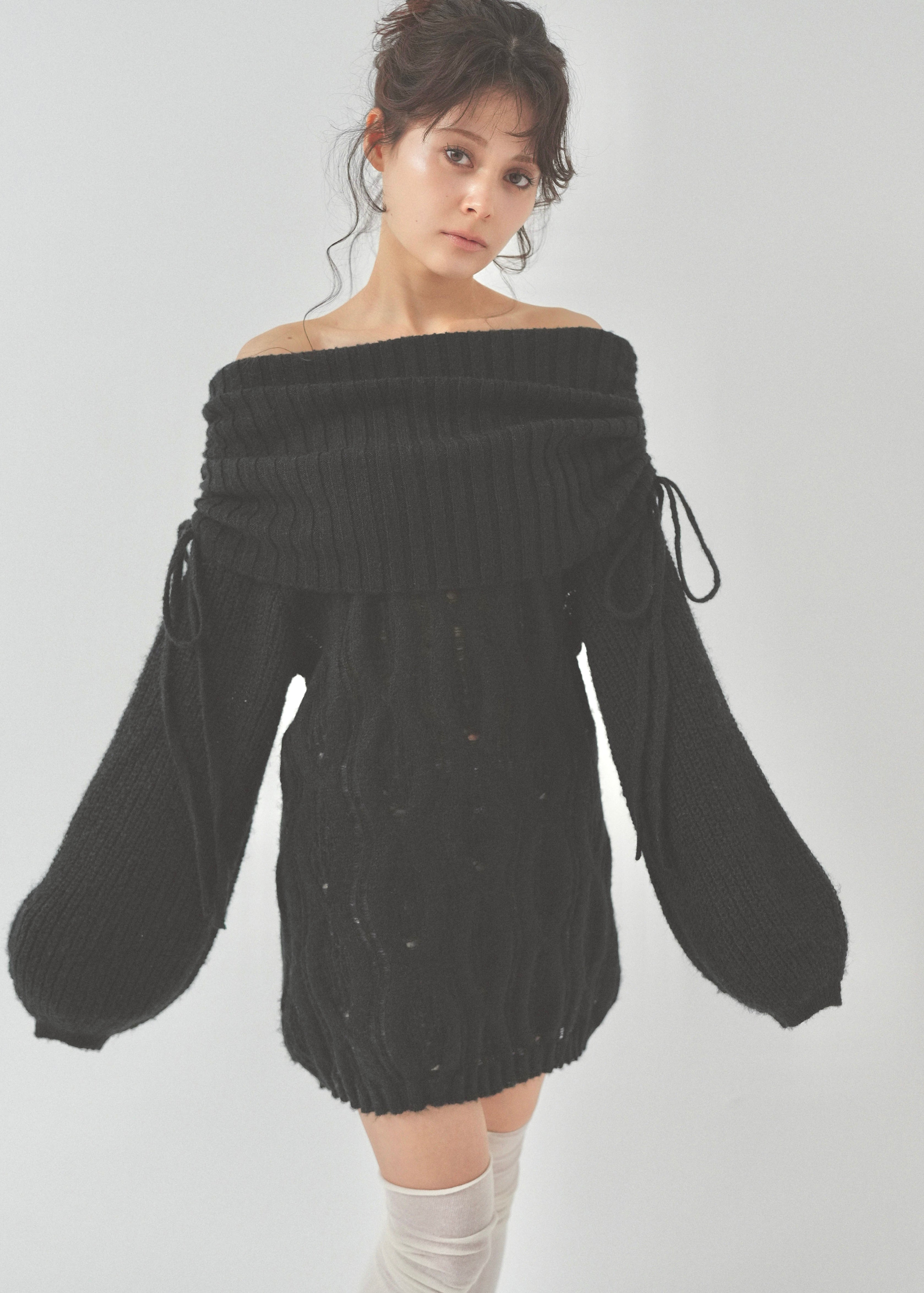 side gather loose knit｜PELLICULE | ぺリキュール