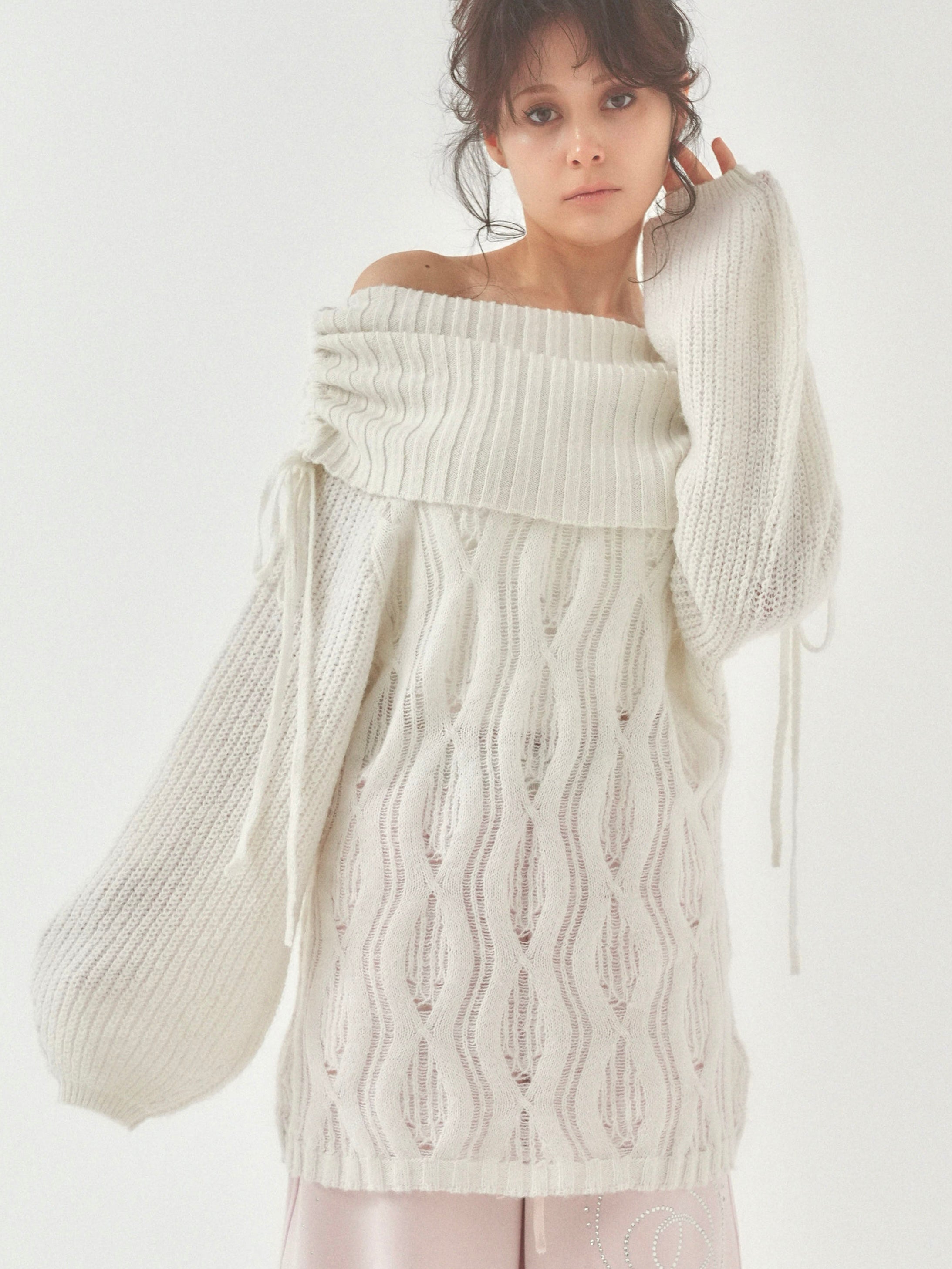 side gather loose knit｜PELLICULE | ぺリキュール