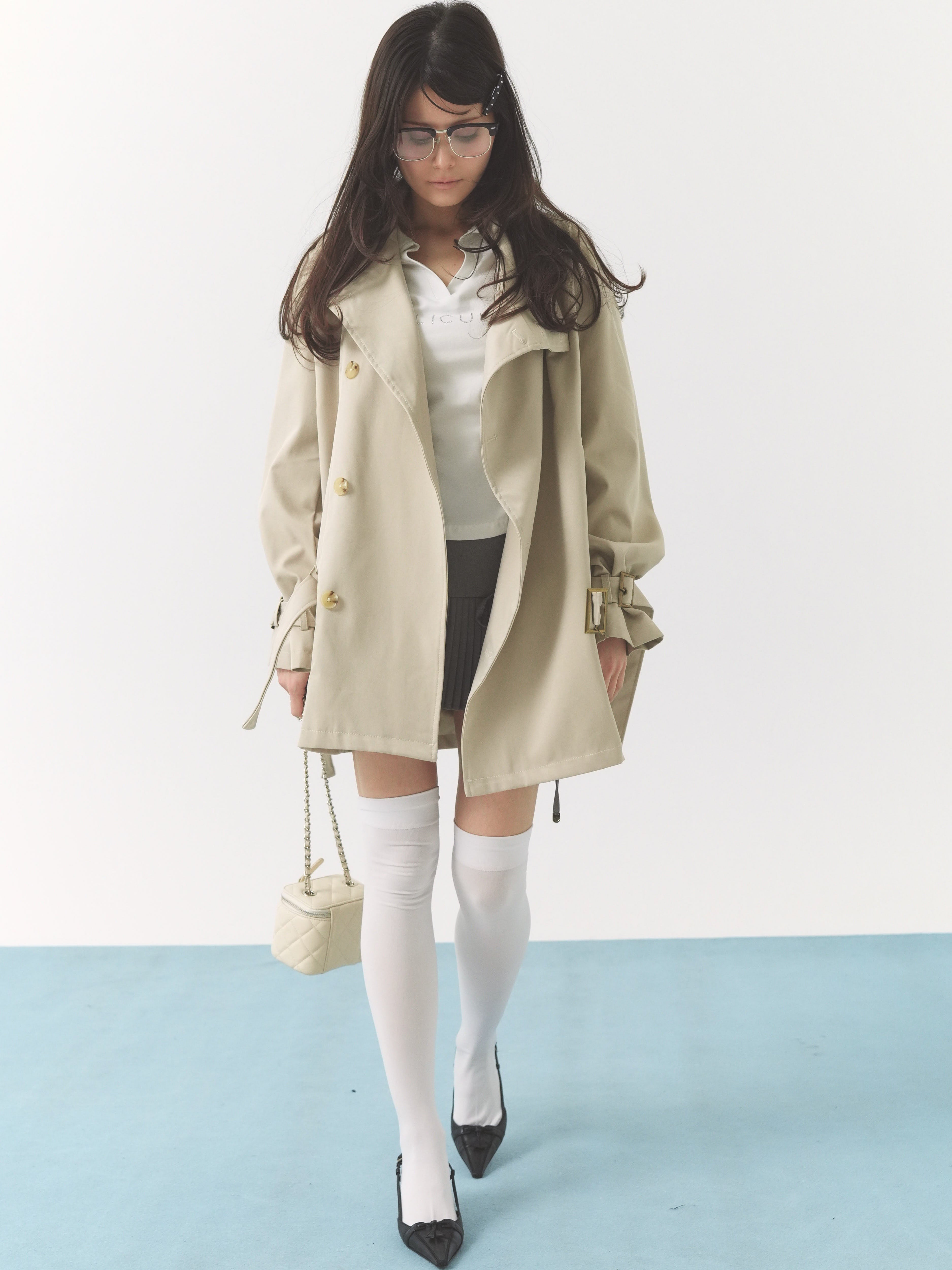 stand collar trench coat