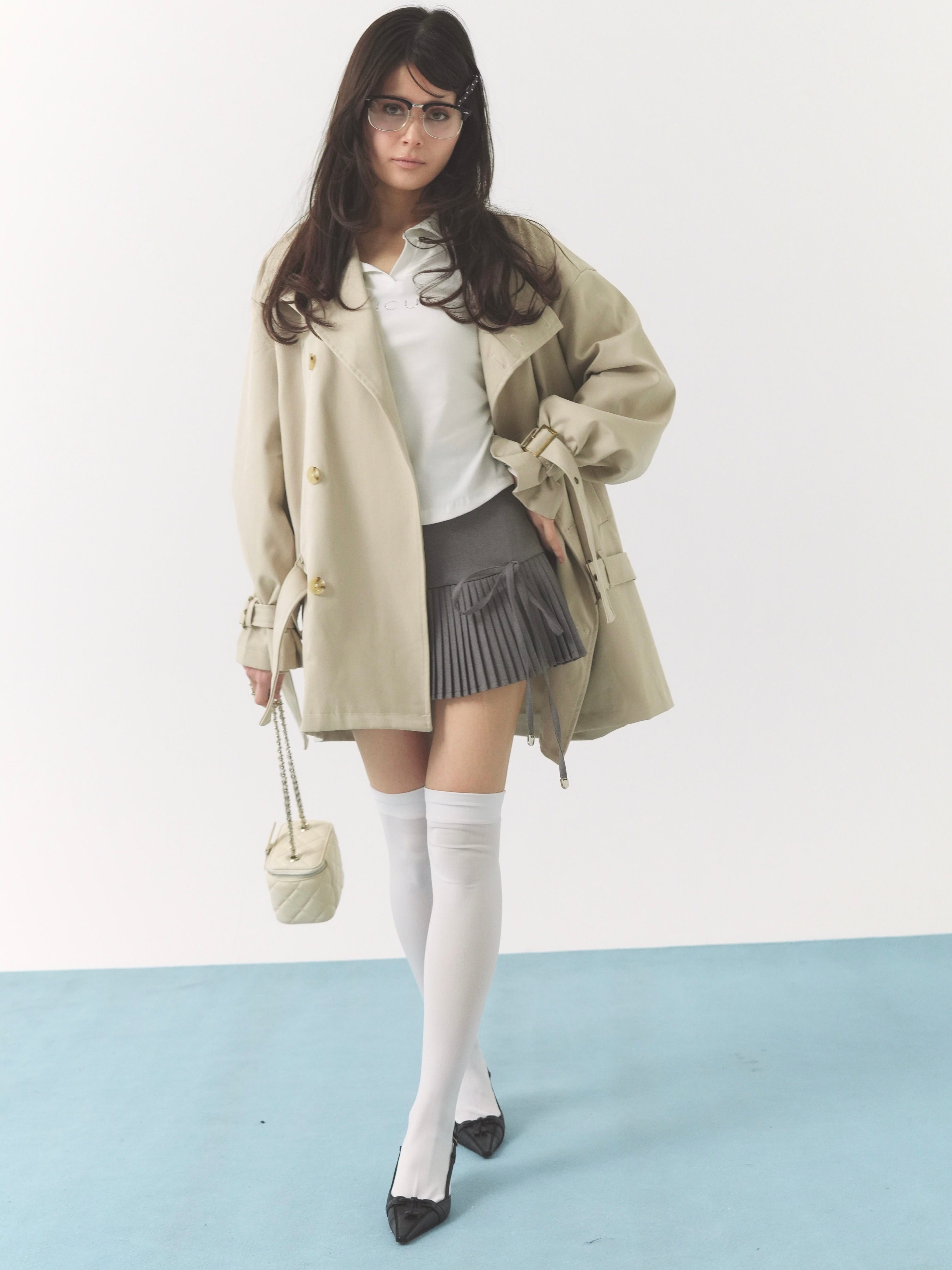 stand collar trench coat