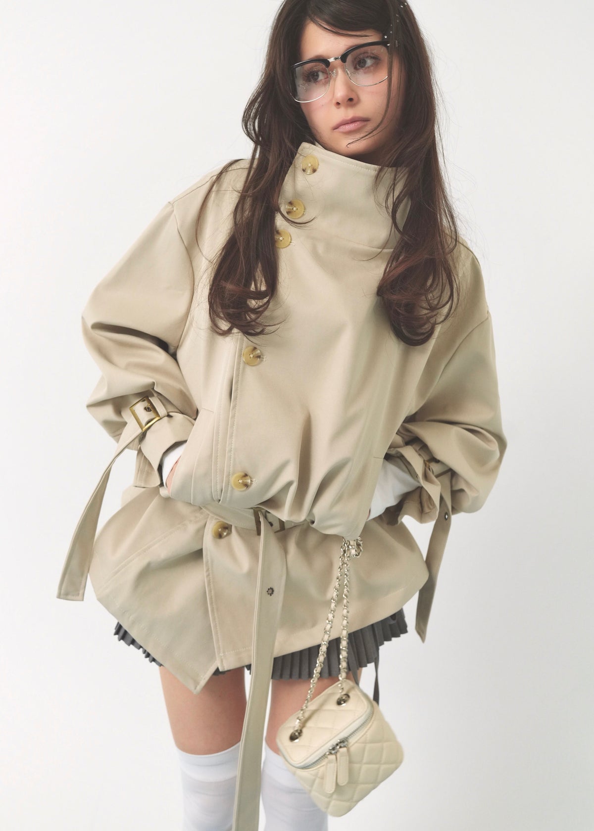 stand collar trench coat｜PELLICULE | ぺリキュール