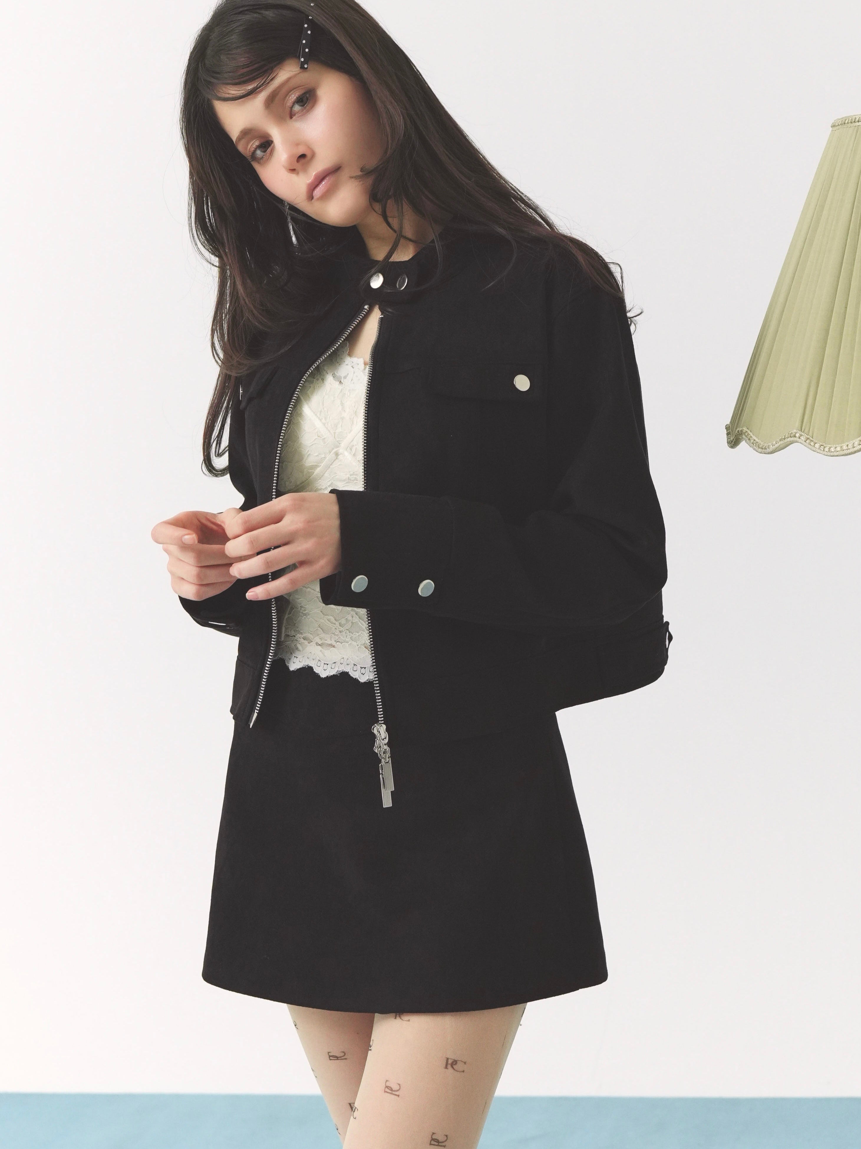 Pellicule ペリキュール Peach peel jacket Black Peach peel jacket｜PELLICULE | ぺリキュール