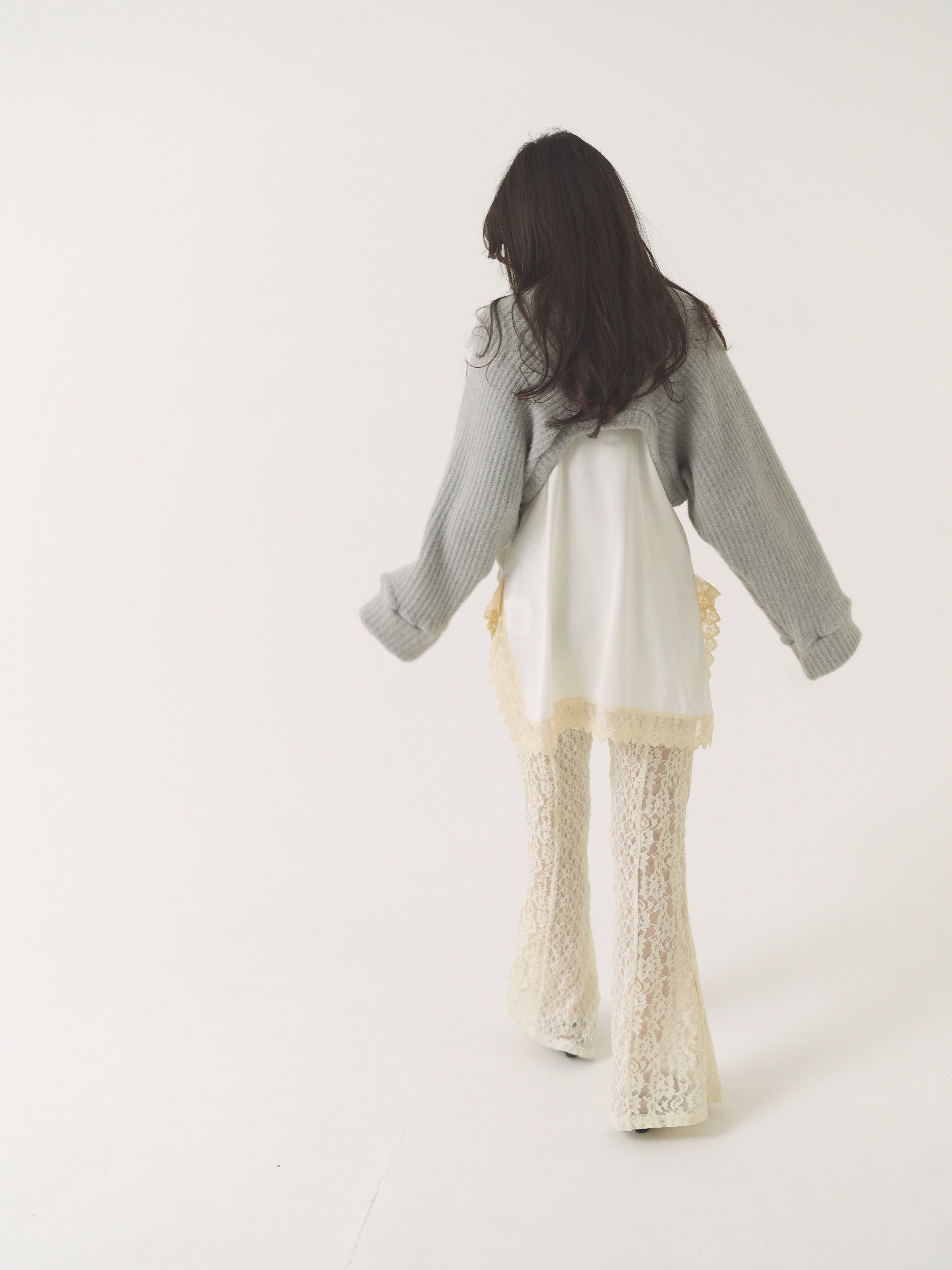 pattern lace flare pants