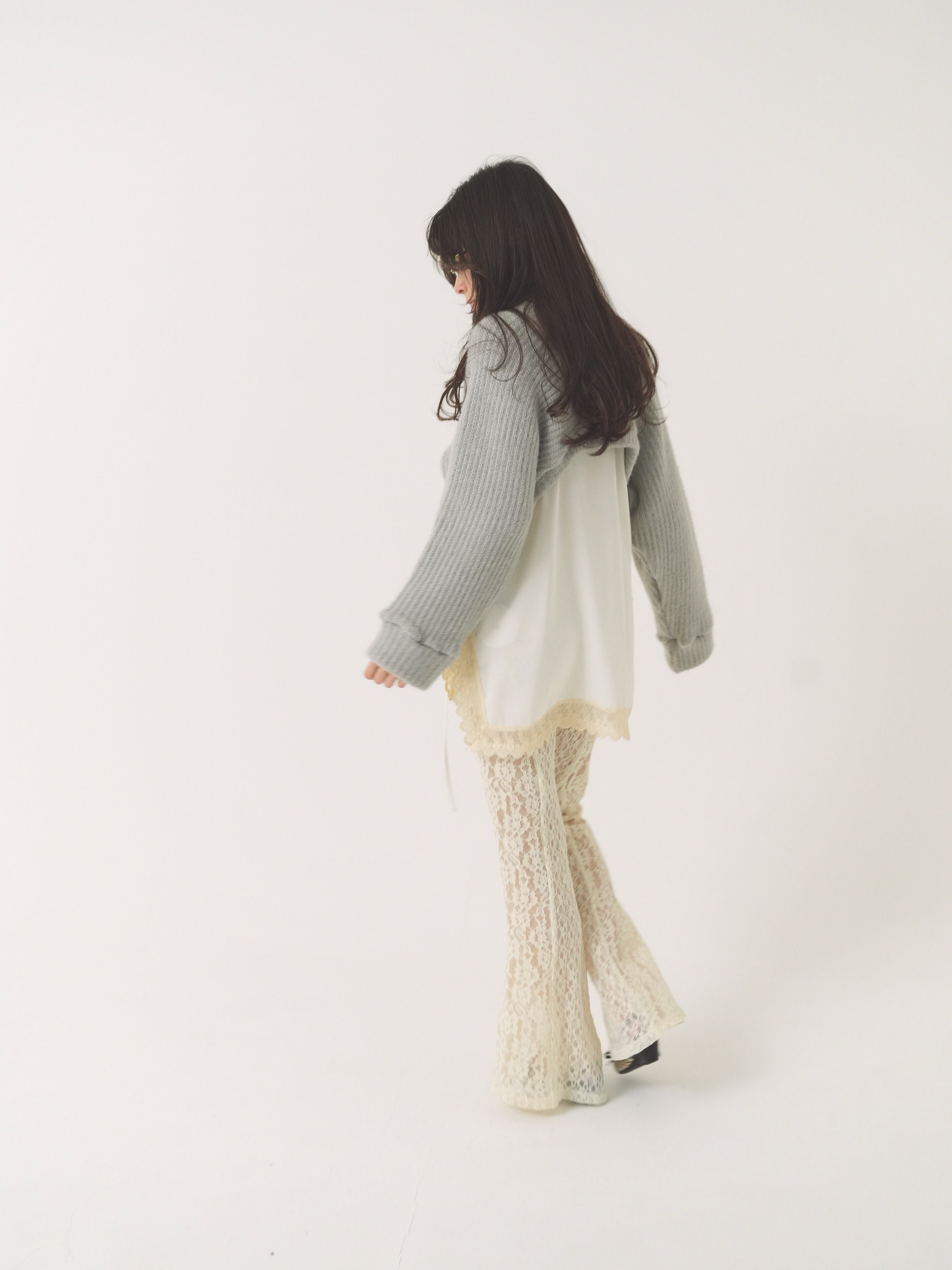 pattern lace flare pants