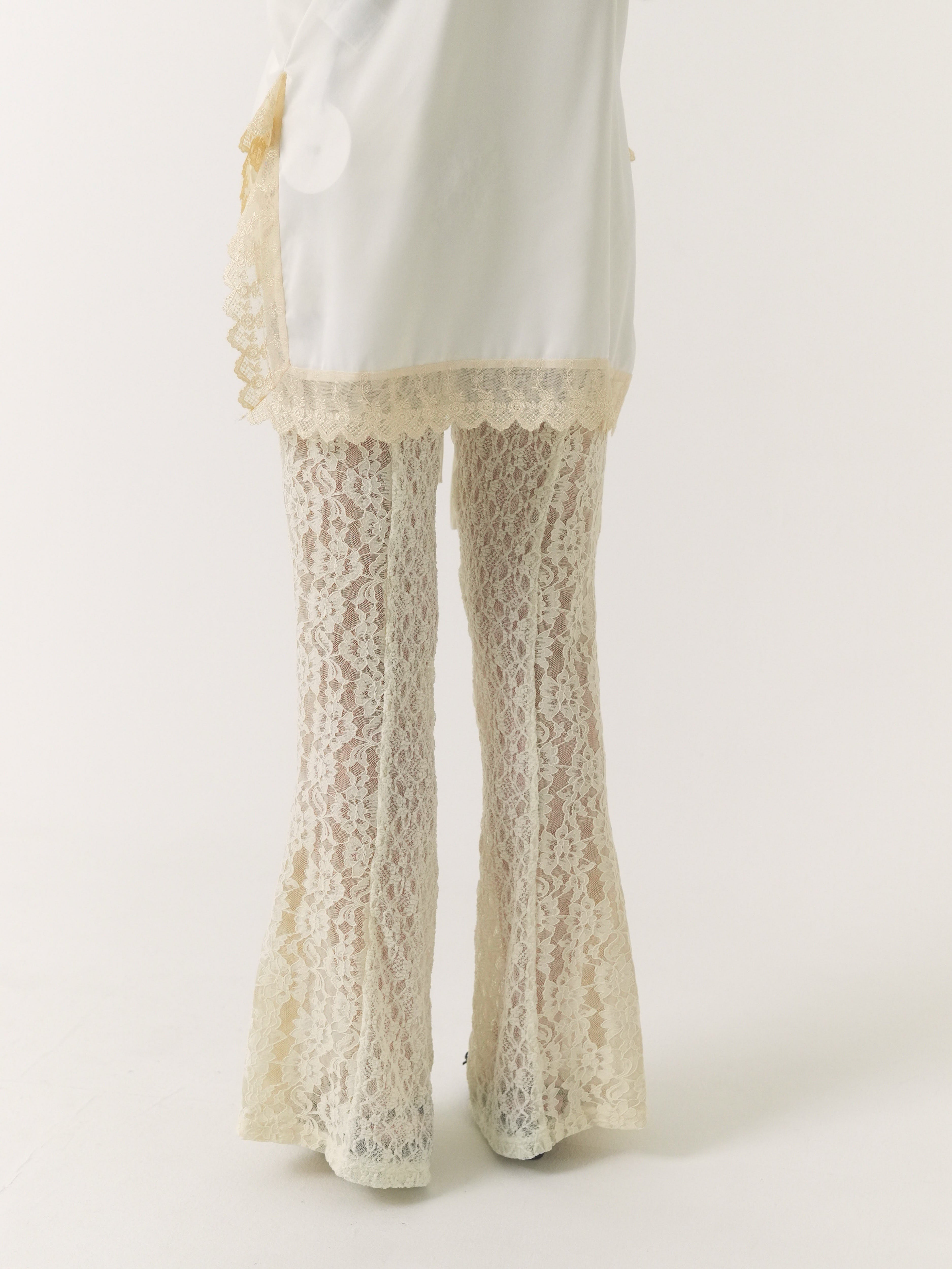 pattern lace flare pants