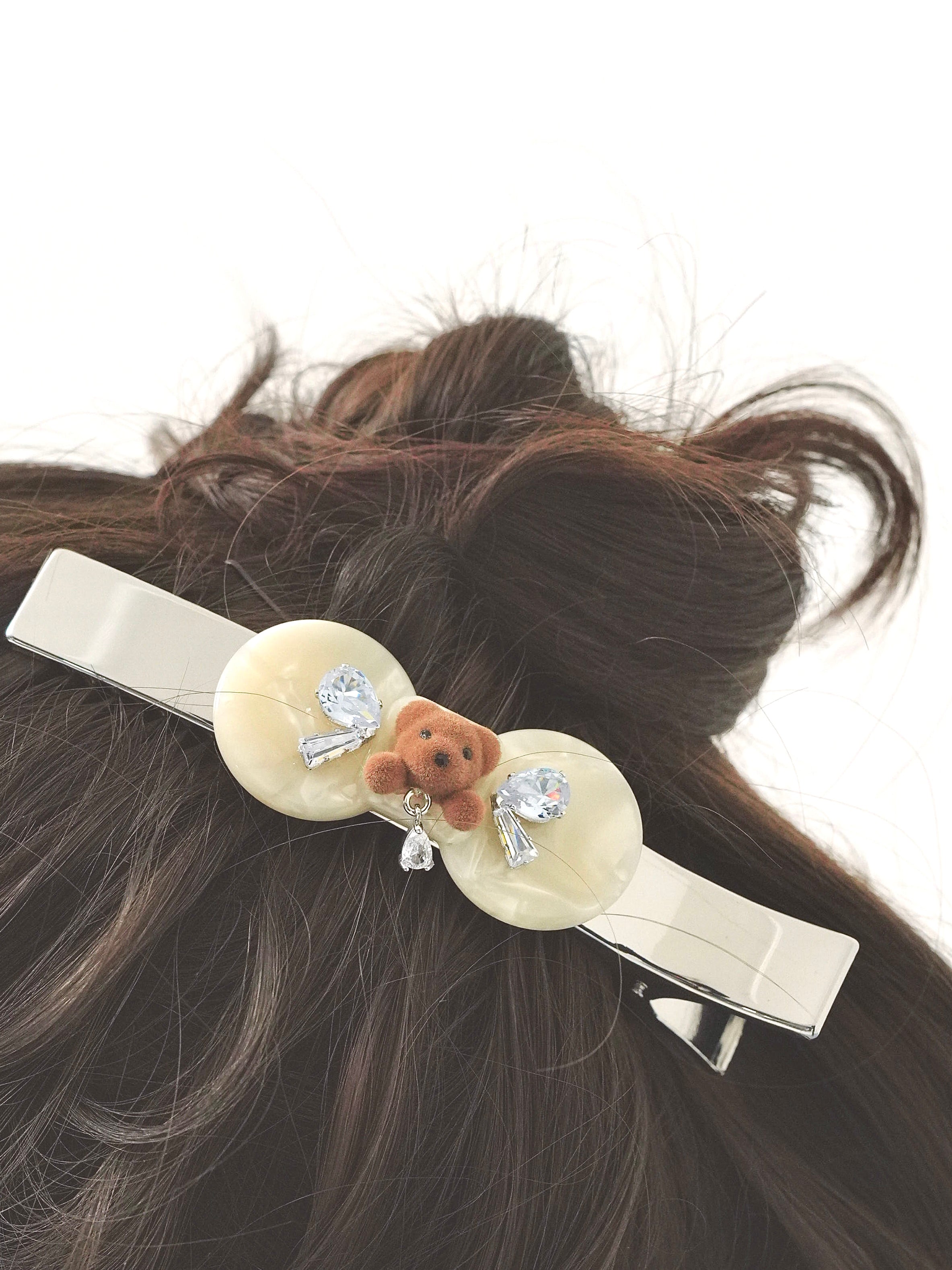 ribbon bear hairclip