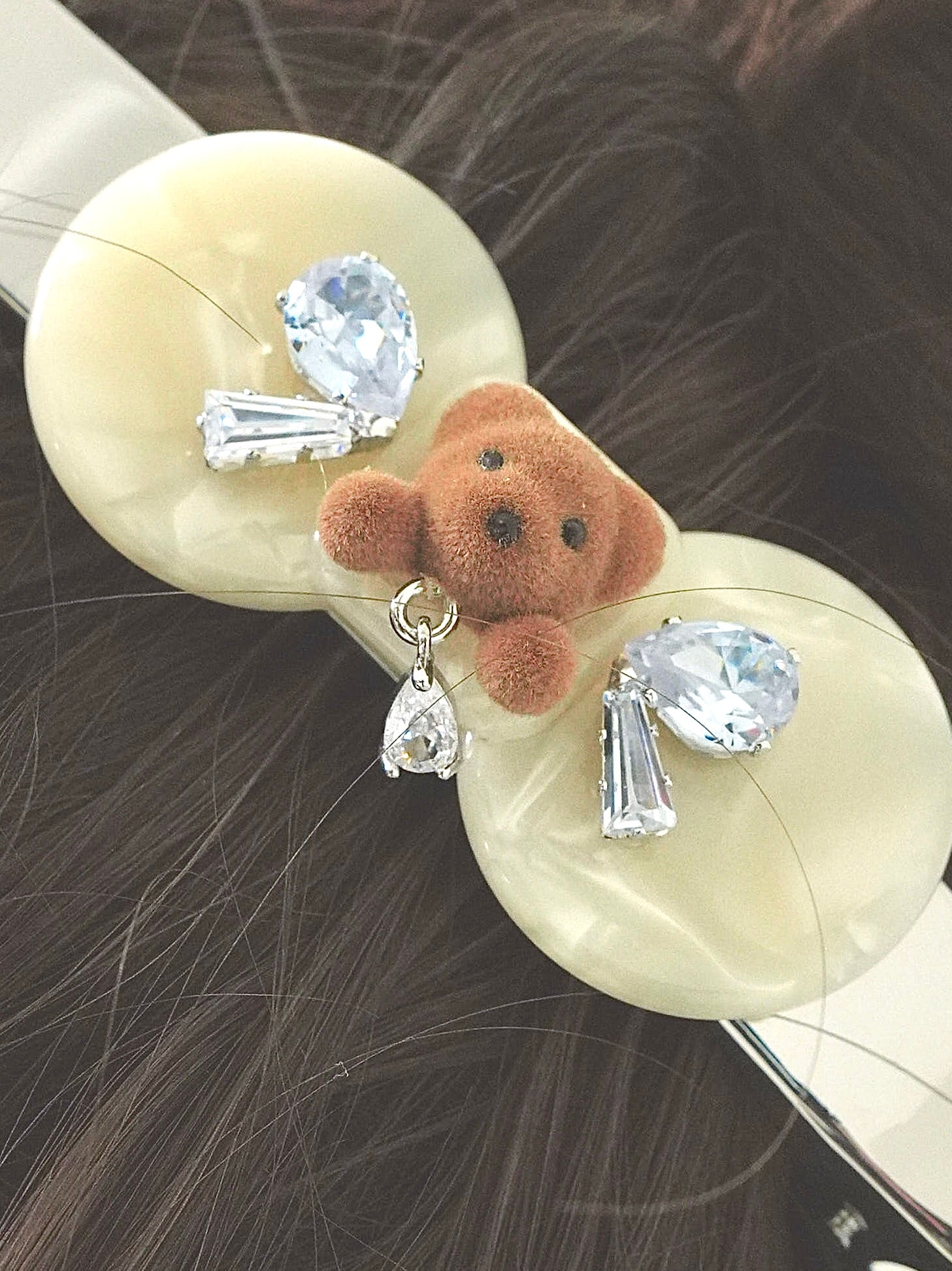 ribbon bear hairclip