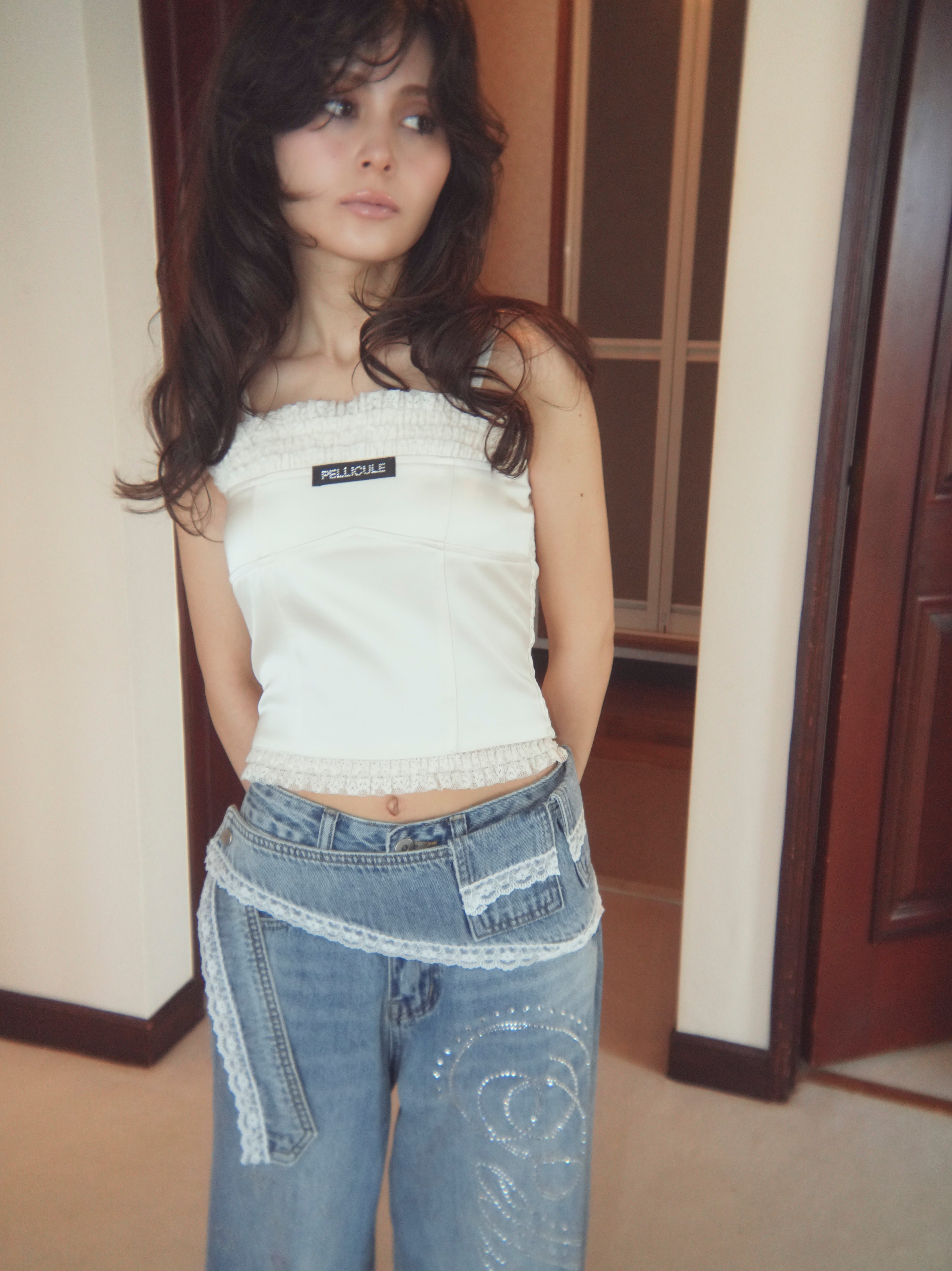 【6/15発送：ドット】frontlace corset camisole