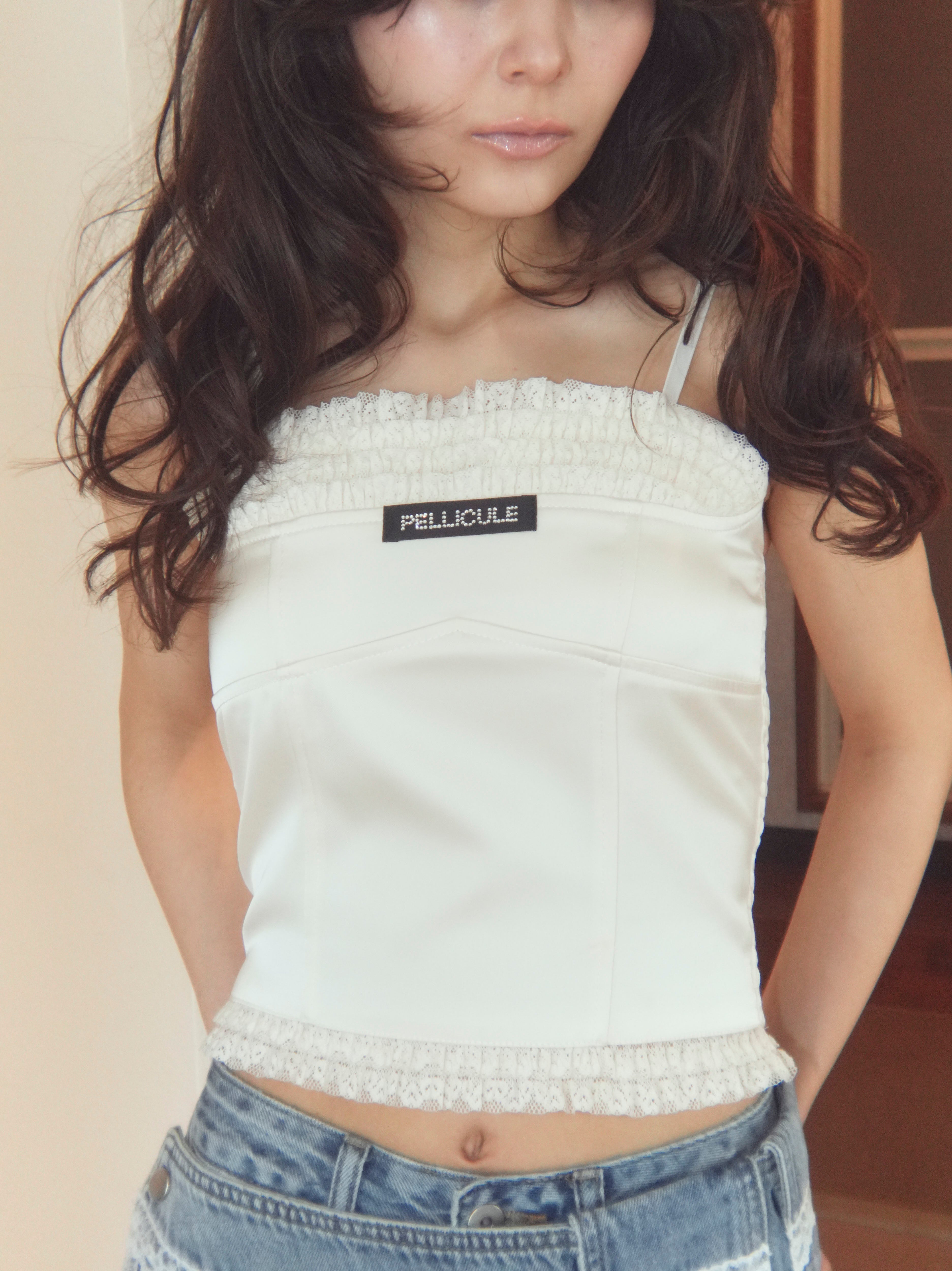 6/15発送：ドット】frontlace corset camisole｜PELLICULE | ぺリキュール
