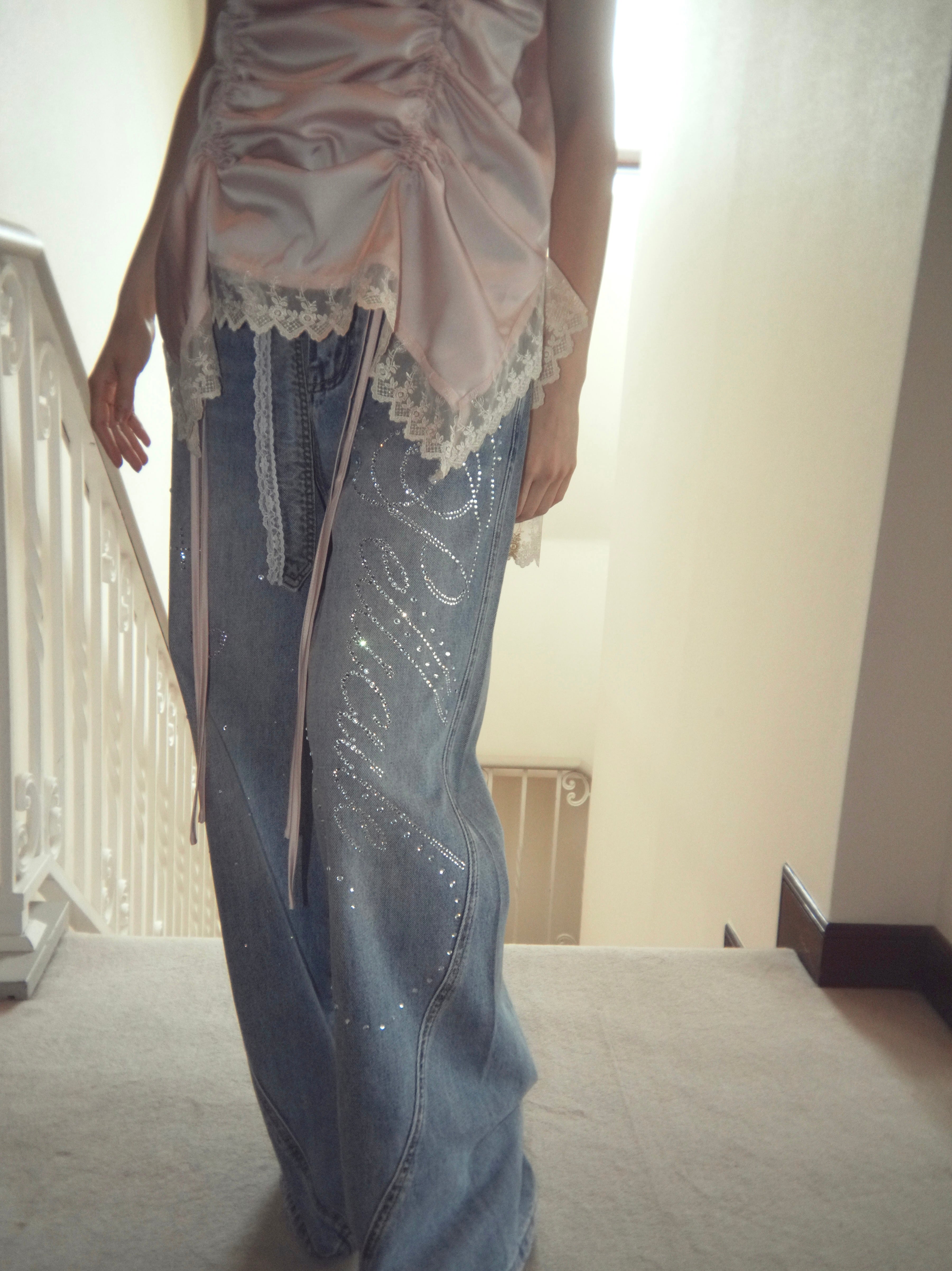 【予約 】lacybelt motif denim