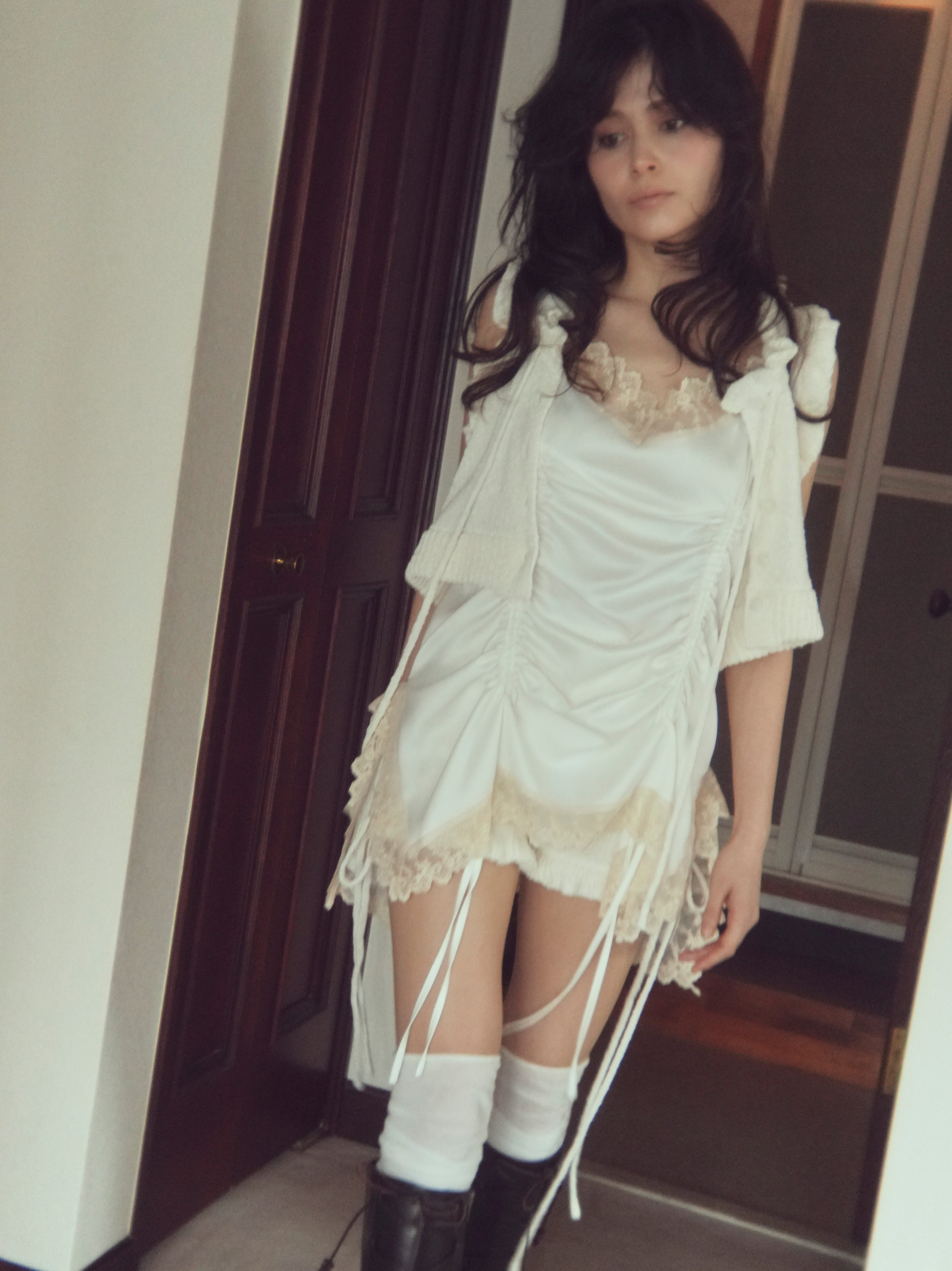 satin gather mini op
