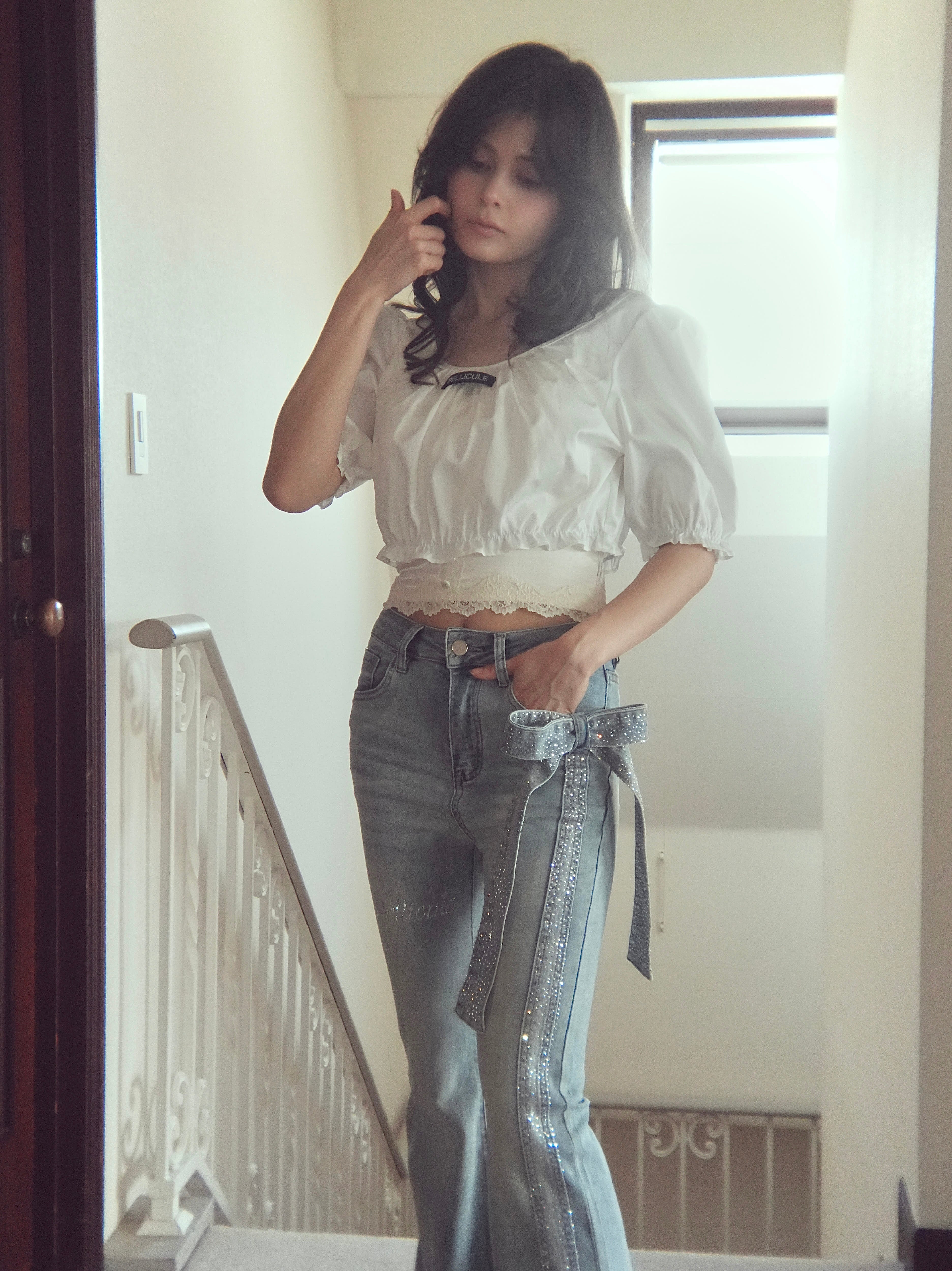 ribbon brilliant denim