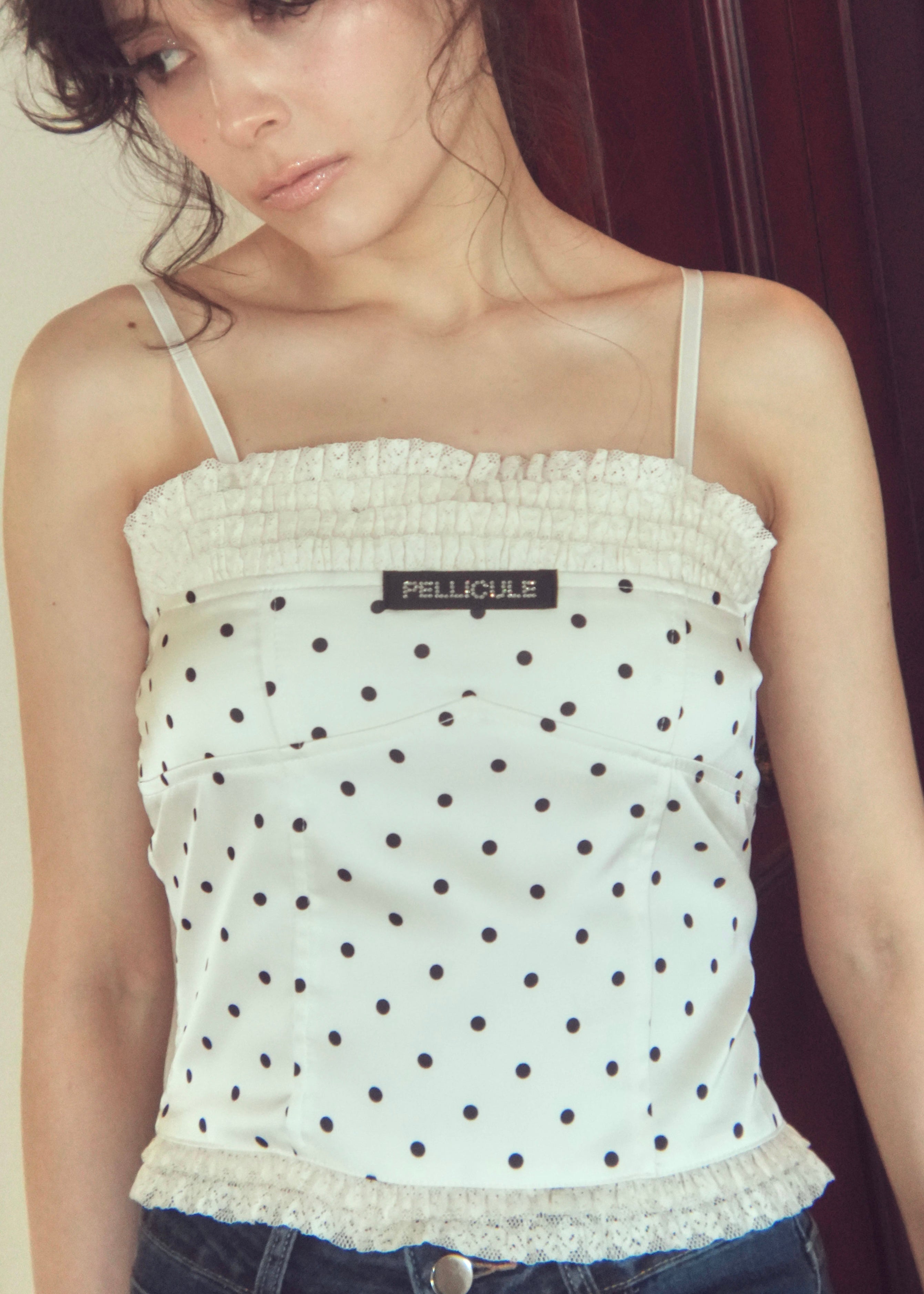 【6/15発送：ドット】frontlace corset camisole