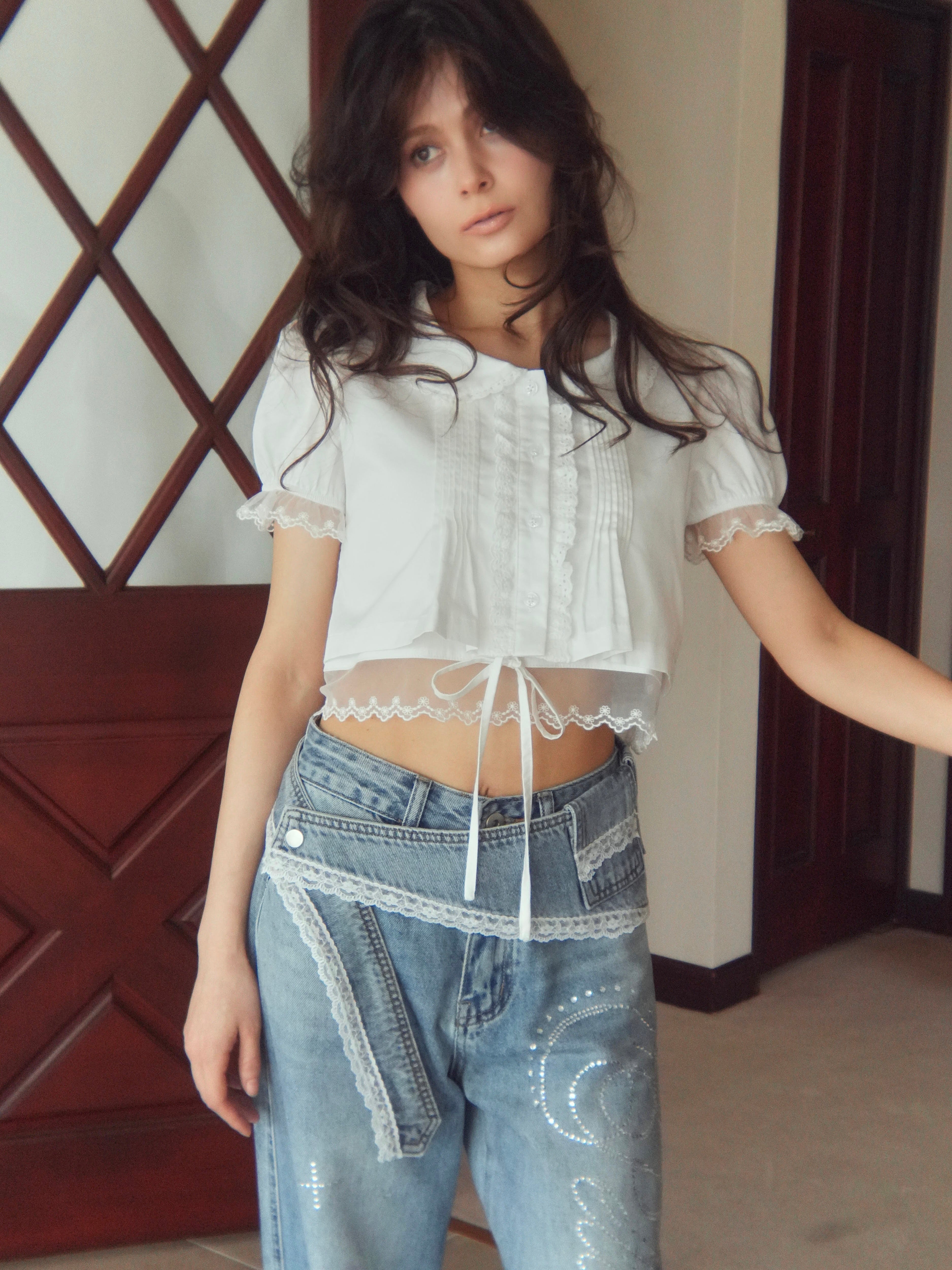 PELLICULE ペリキュール cropped puff blouse cropped puff blouse｜PELLICULE | ぺリキュール