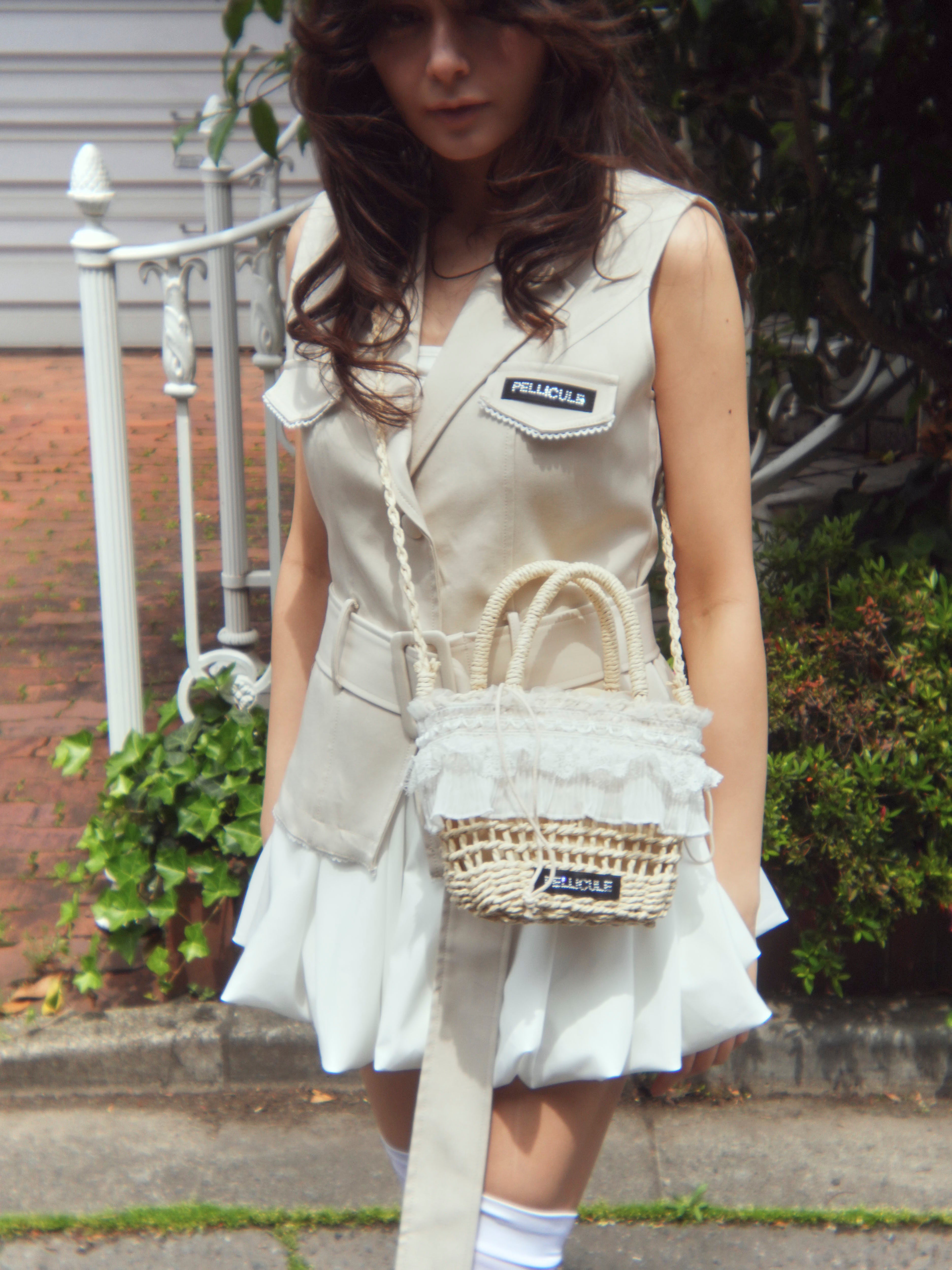 ペリキュール かごバッグ frill lace basket bag｜PELLICULE | ぺリキュール