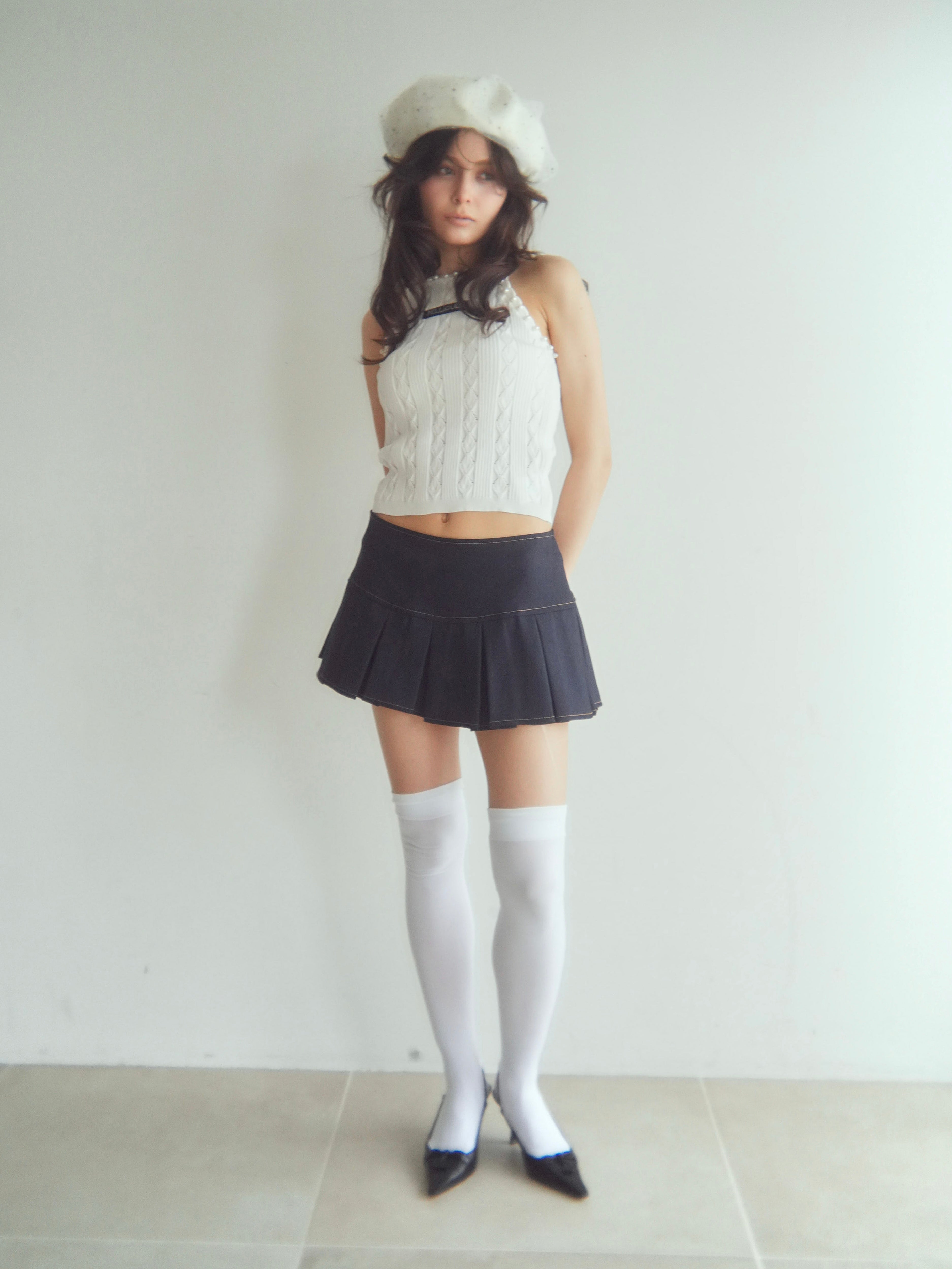 boxpleats mini skirt