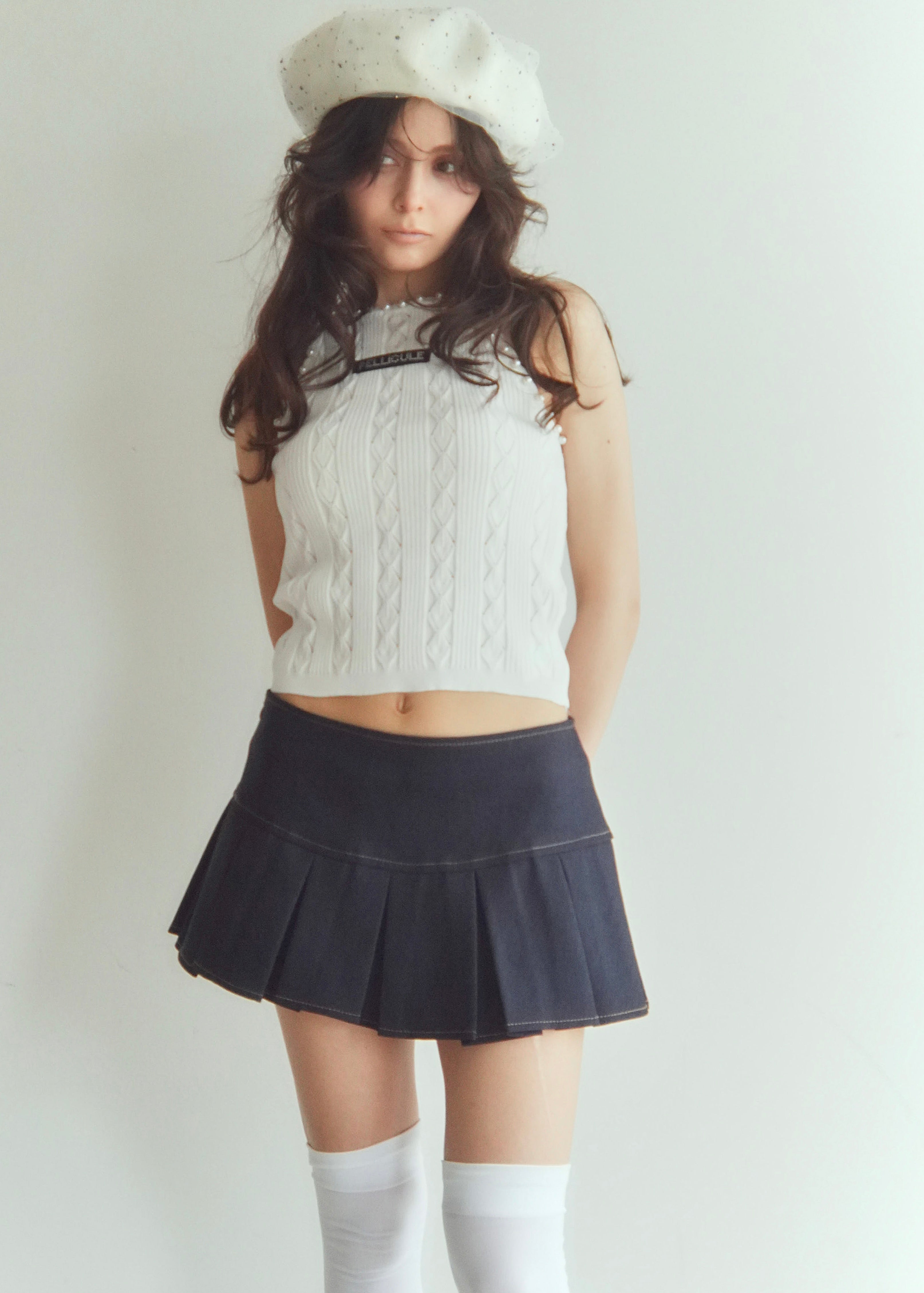 boxpleats mini skirt