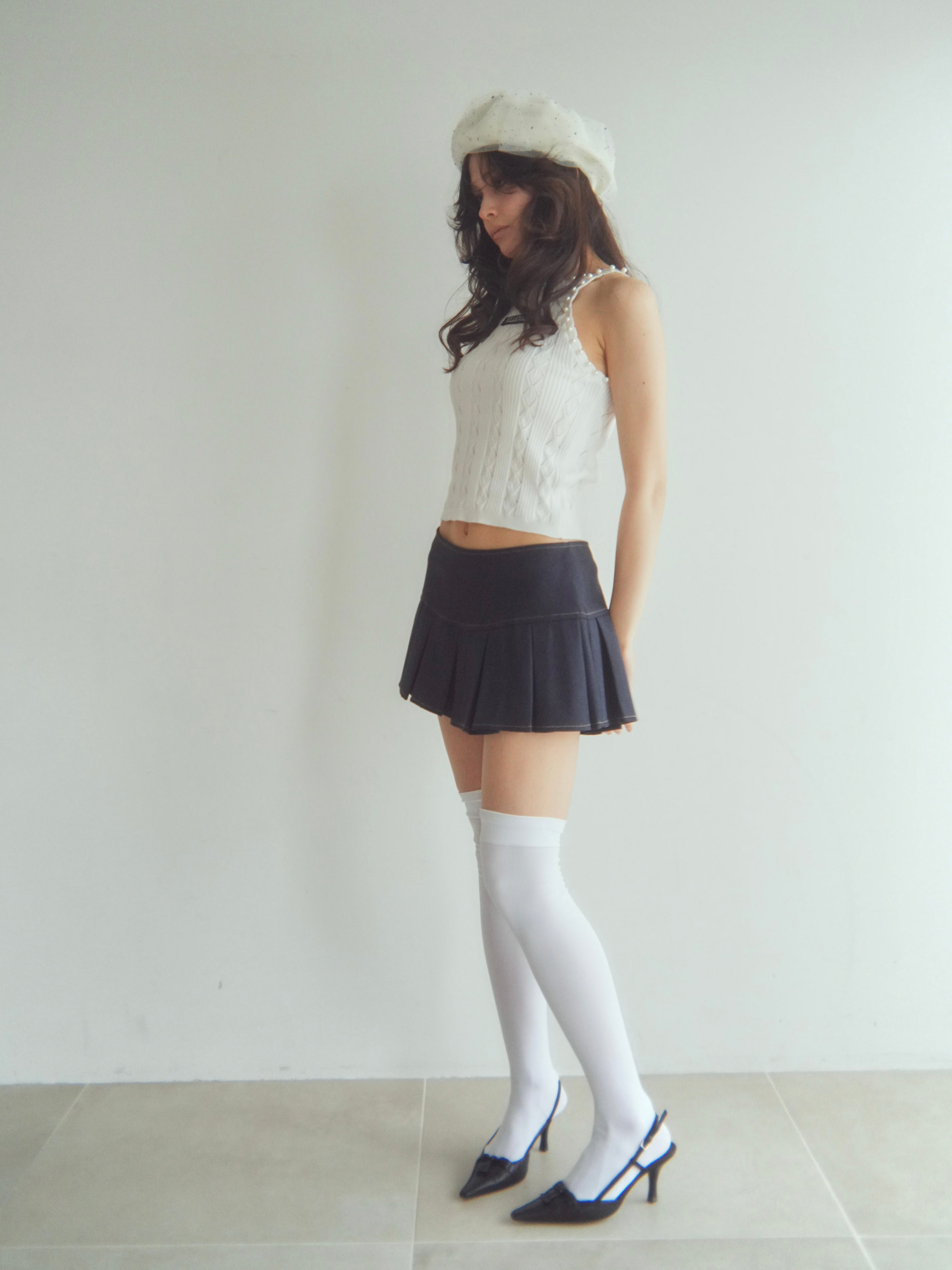 boxpleats mini skirt