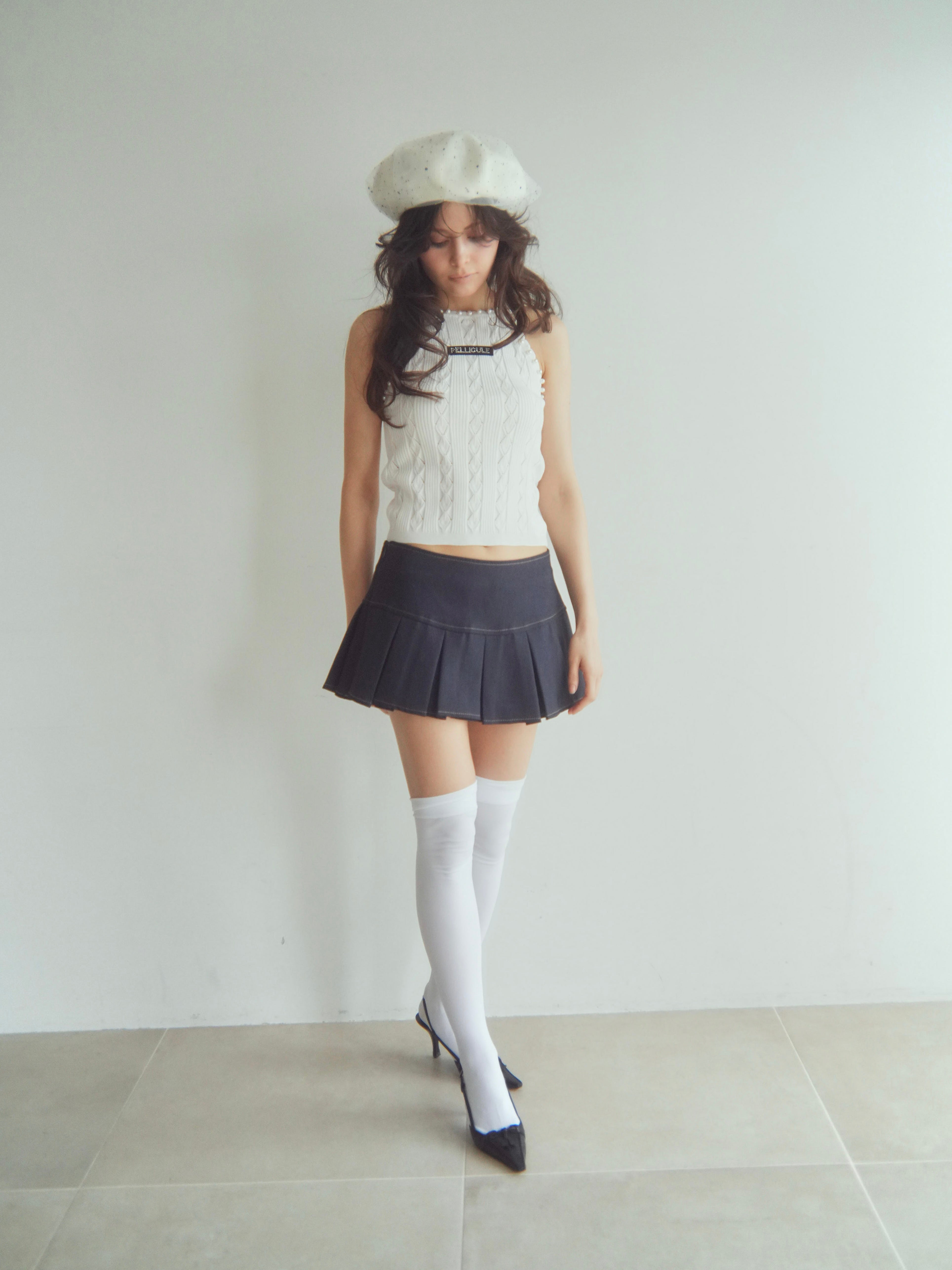 boxpleats mini skirt