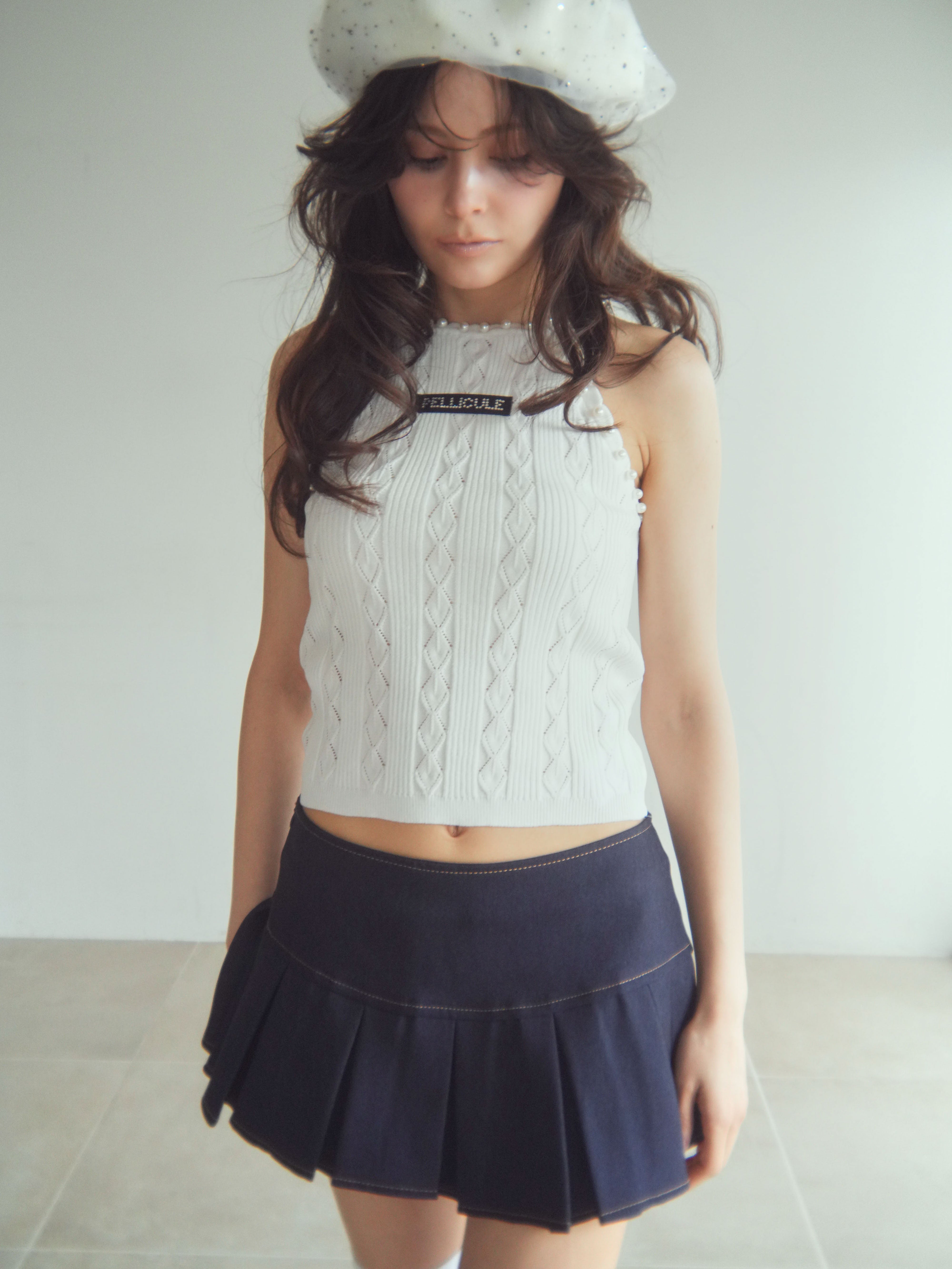 boxpleats mini skirt