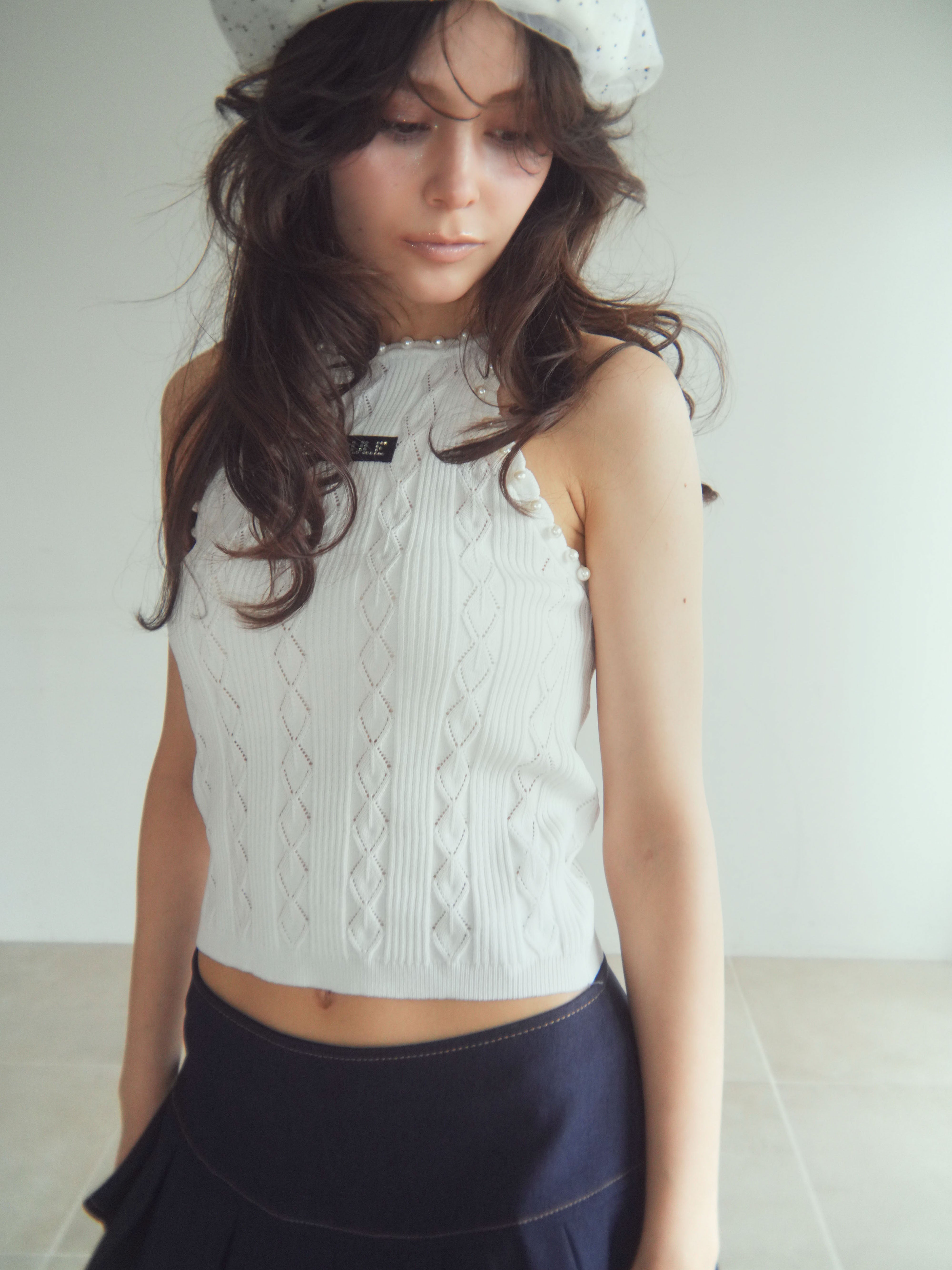 pearl halter camisole