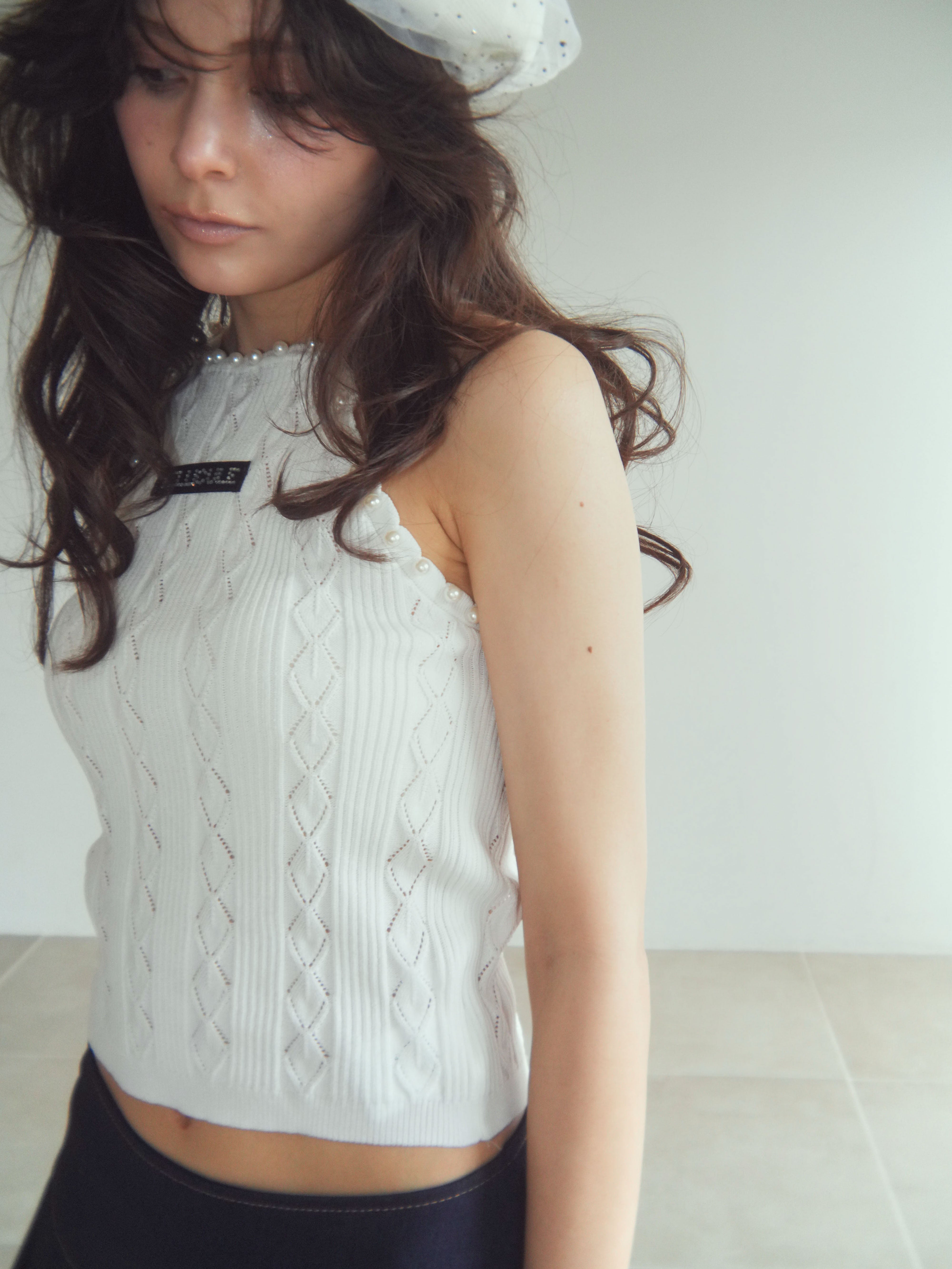pearl halter camisole