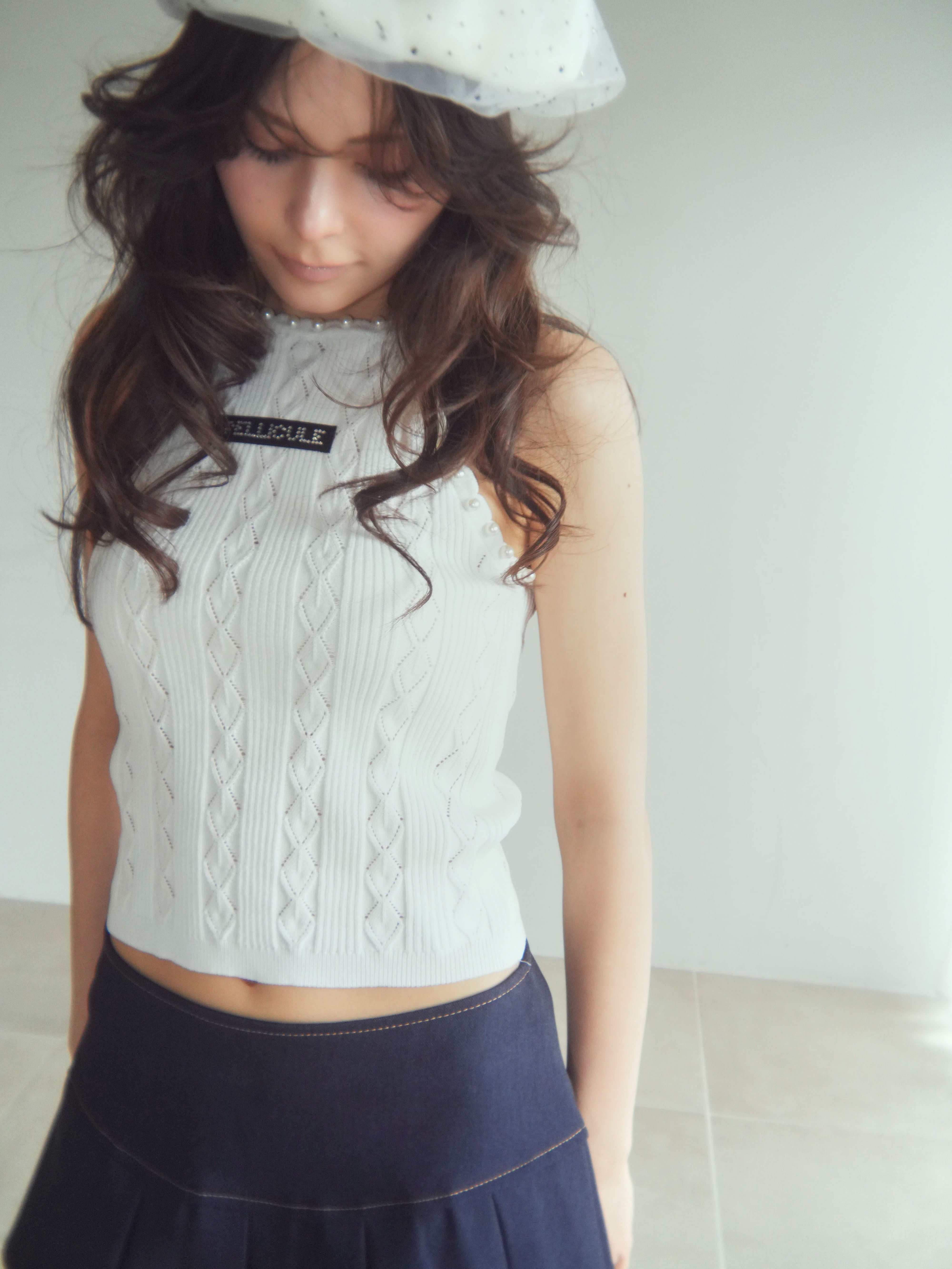 pearl halter camisole