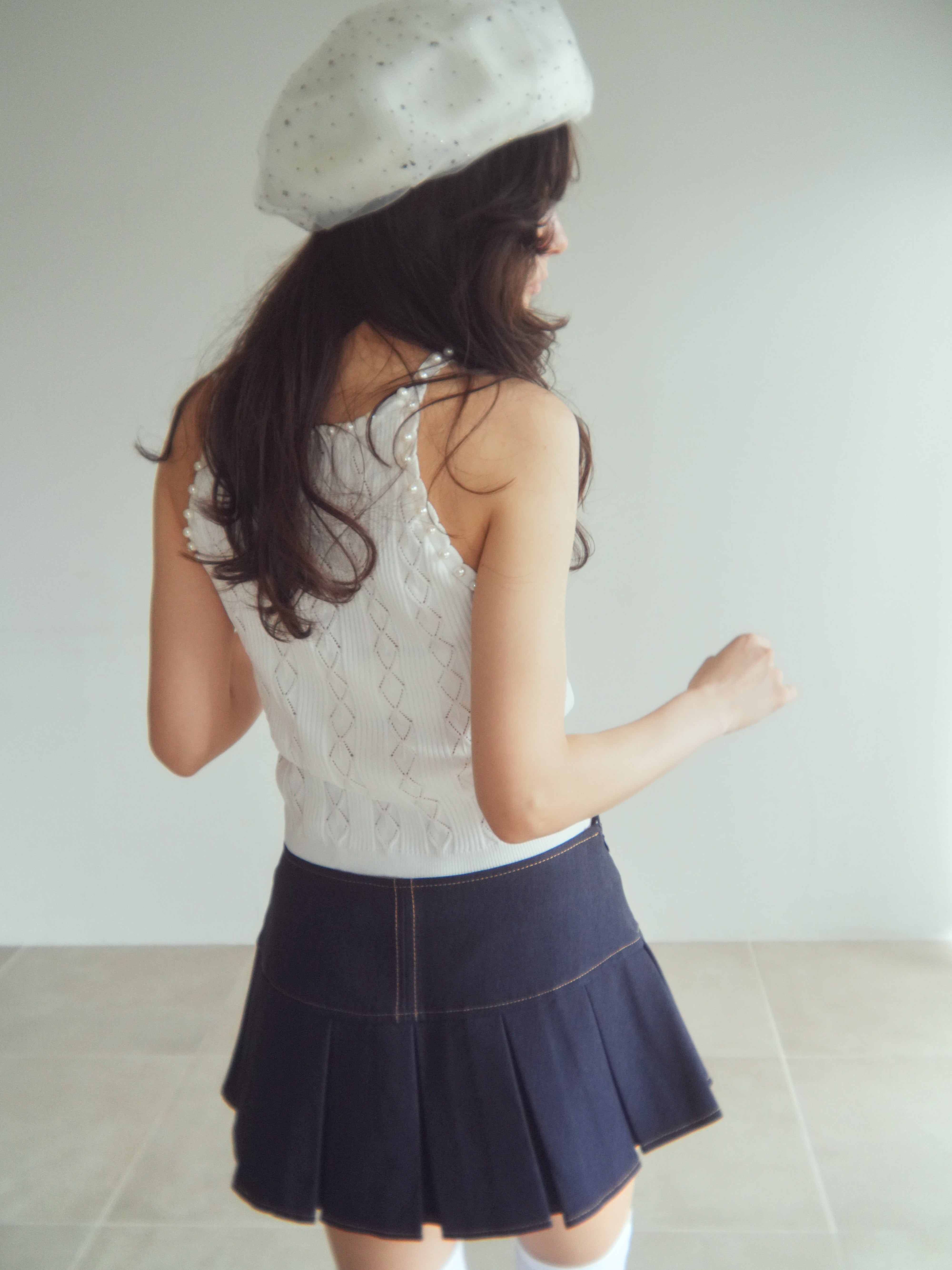 boxpleats mini skirt