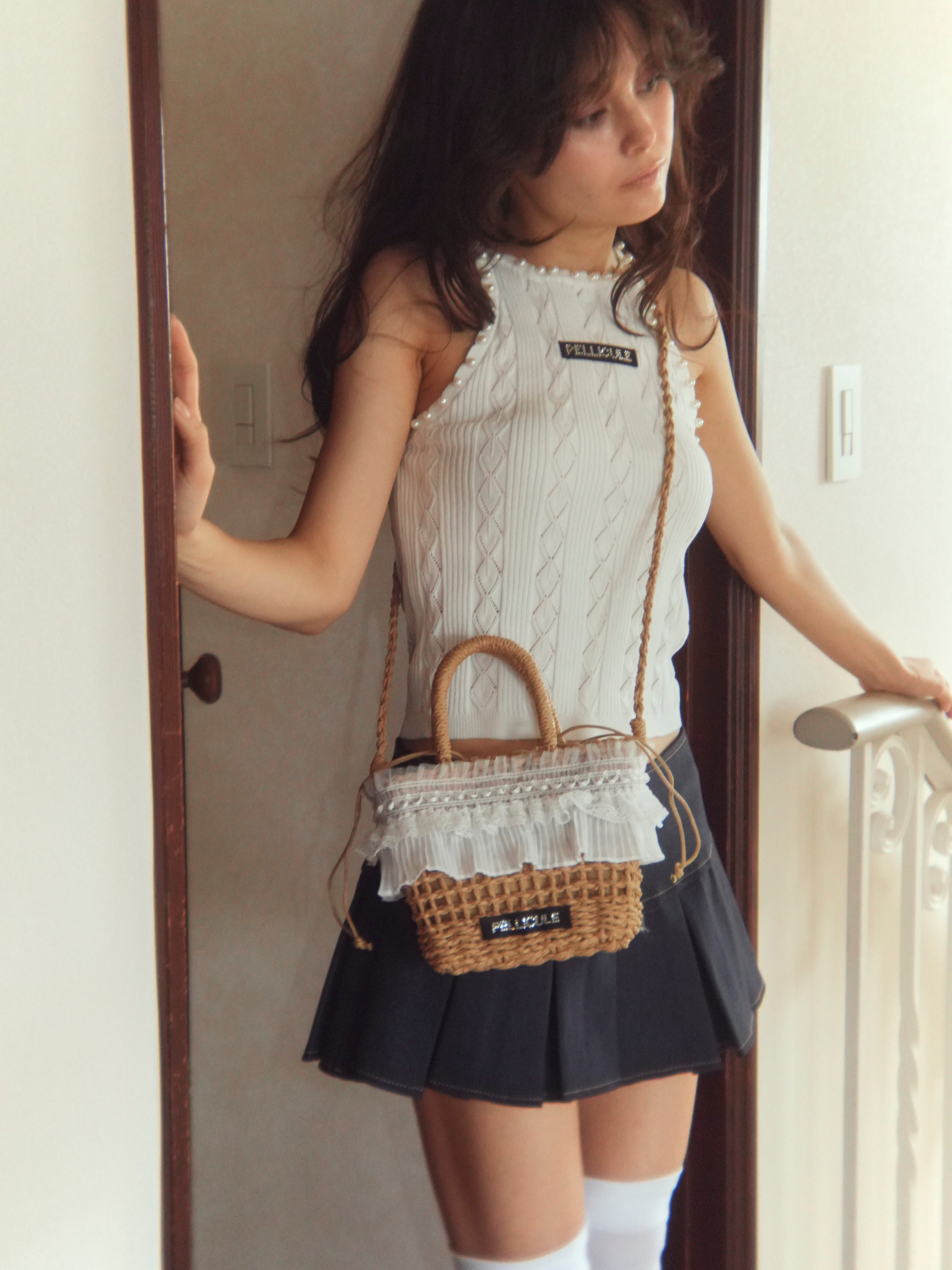 frill lace basket bag