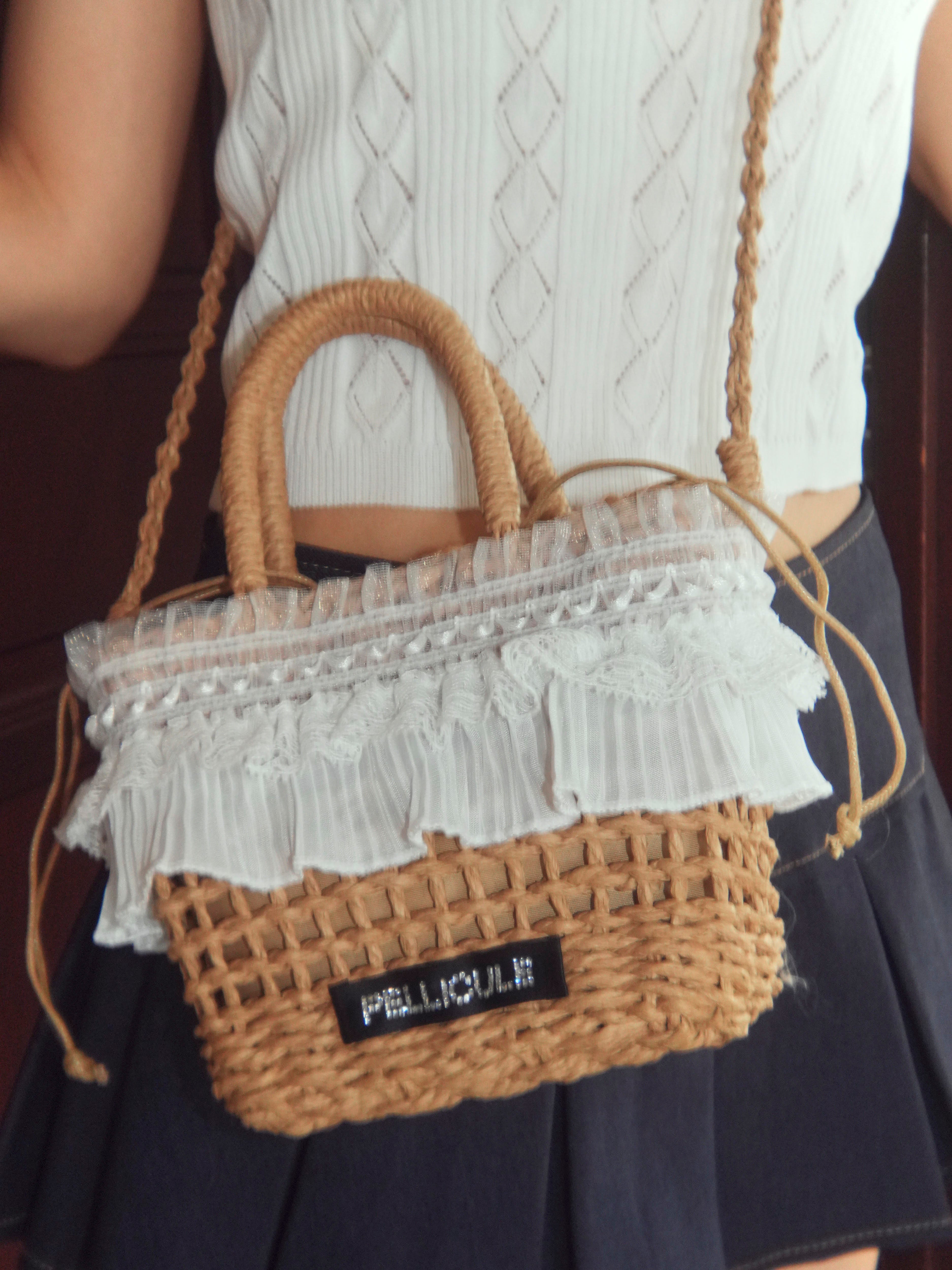 ペリキュール かごバッグ 予約】frill lace basket bag｜PELLICULE | ぺリキュール