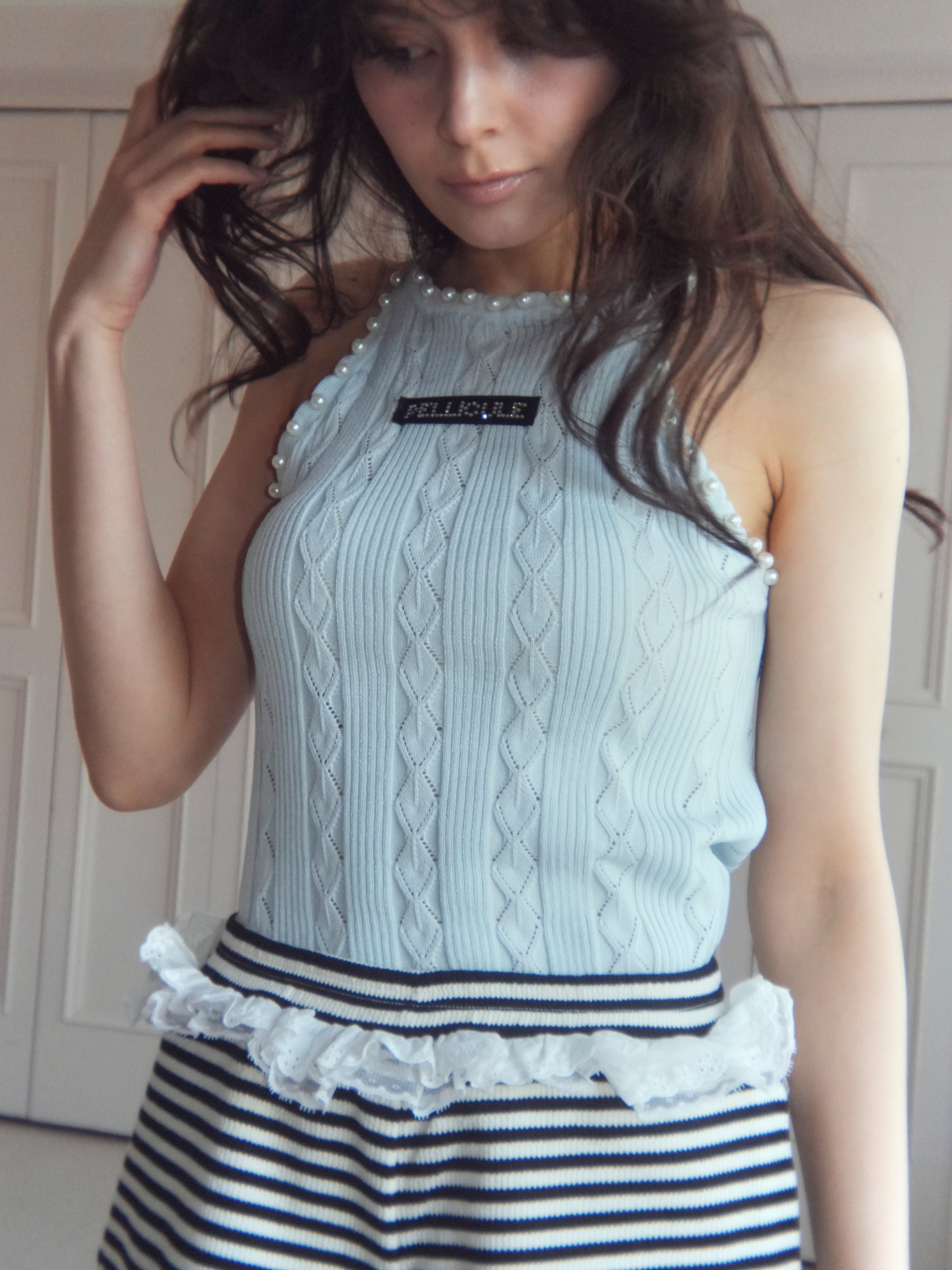 pearl halter camisole