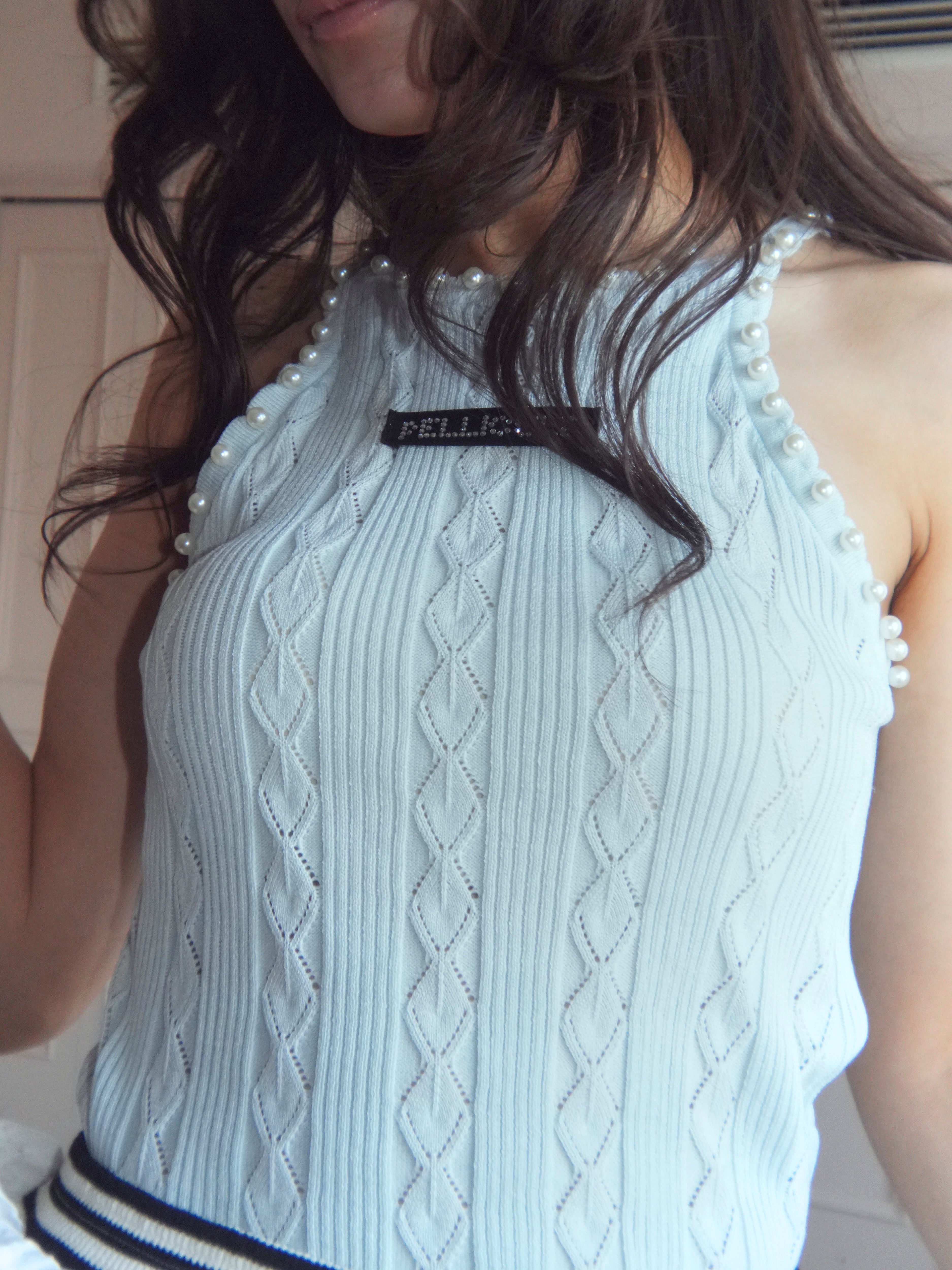 pearl halter camisole