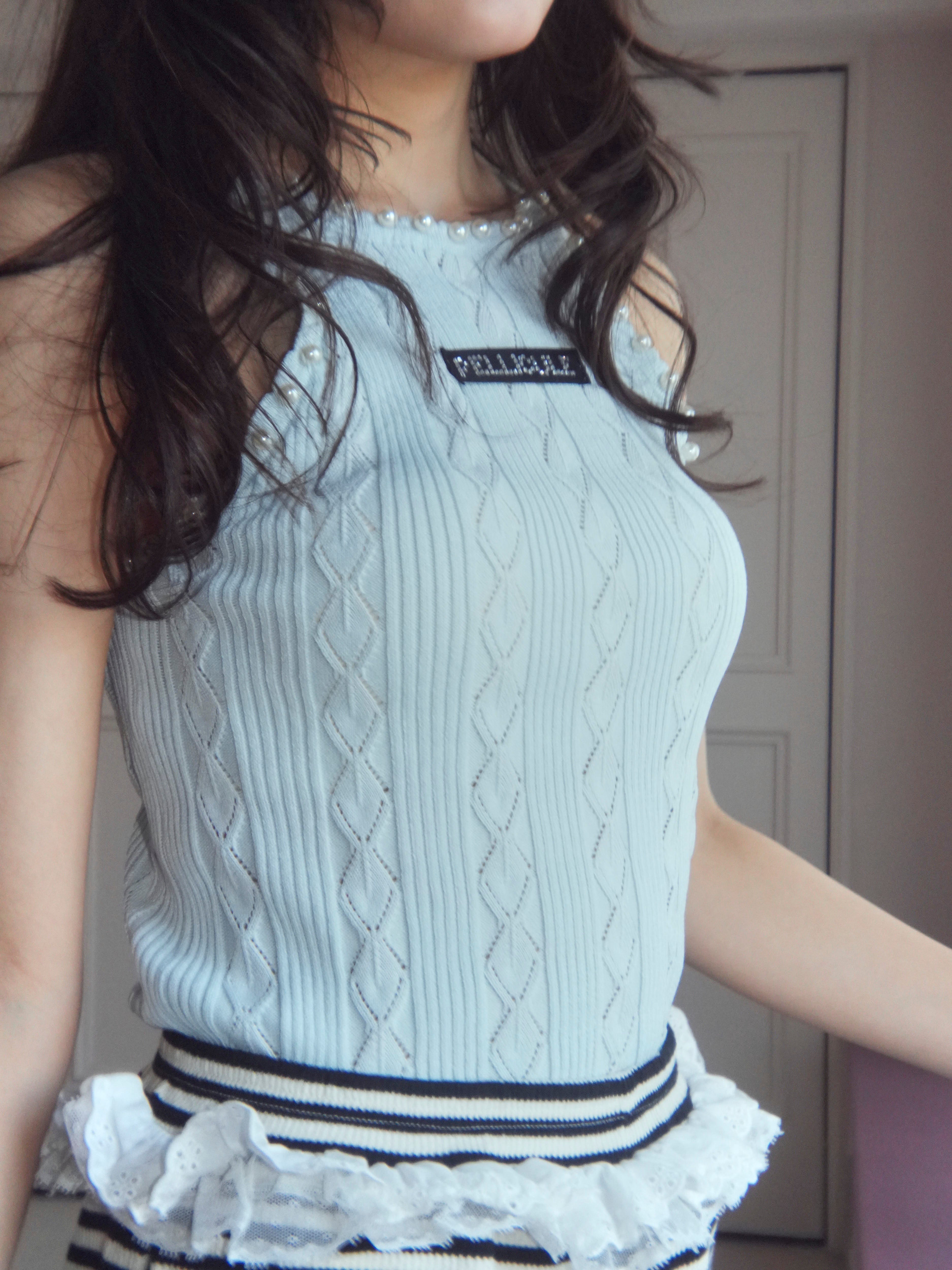 pearl halter camisole
