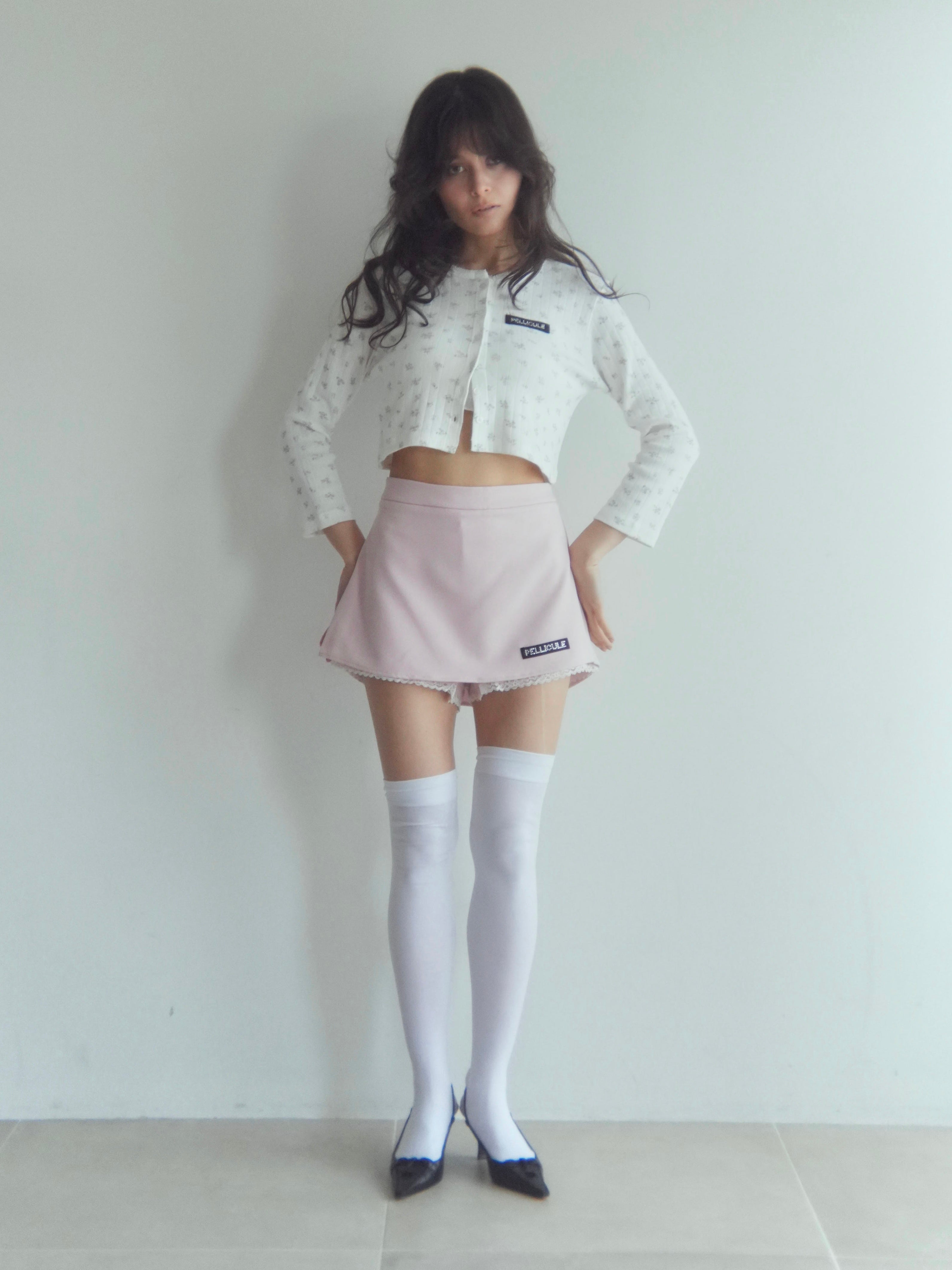 ペリキュール lace trimming miniskirt lace trimming miniskirt｜PELLICULE | ぺリキュール