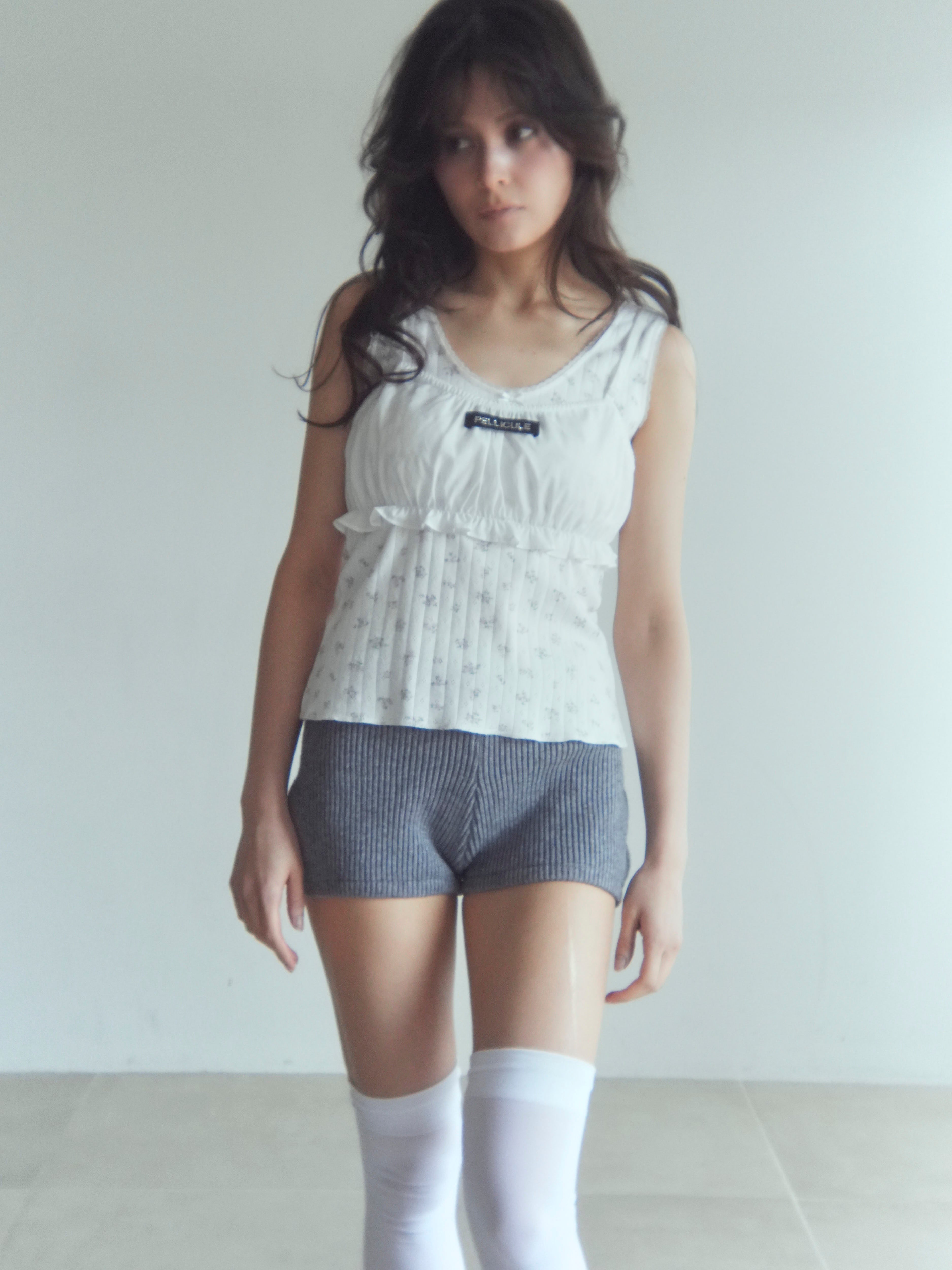 cotton gathered bralette