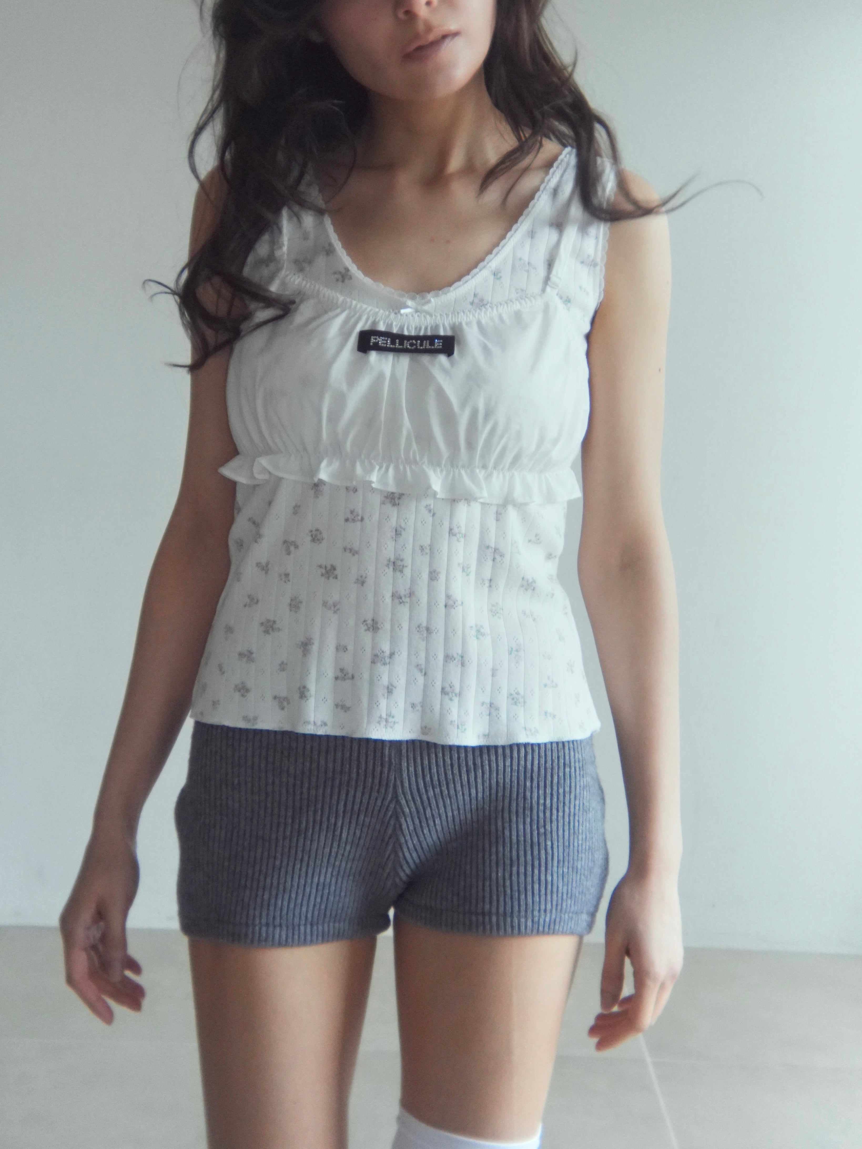 cotton gathered bralette