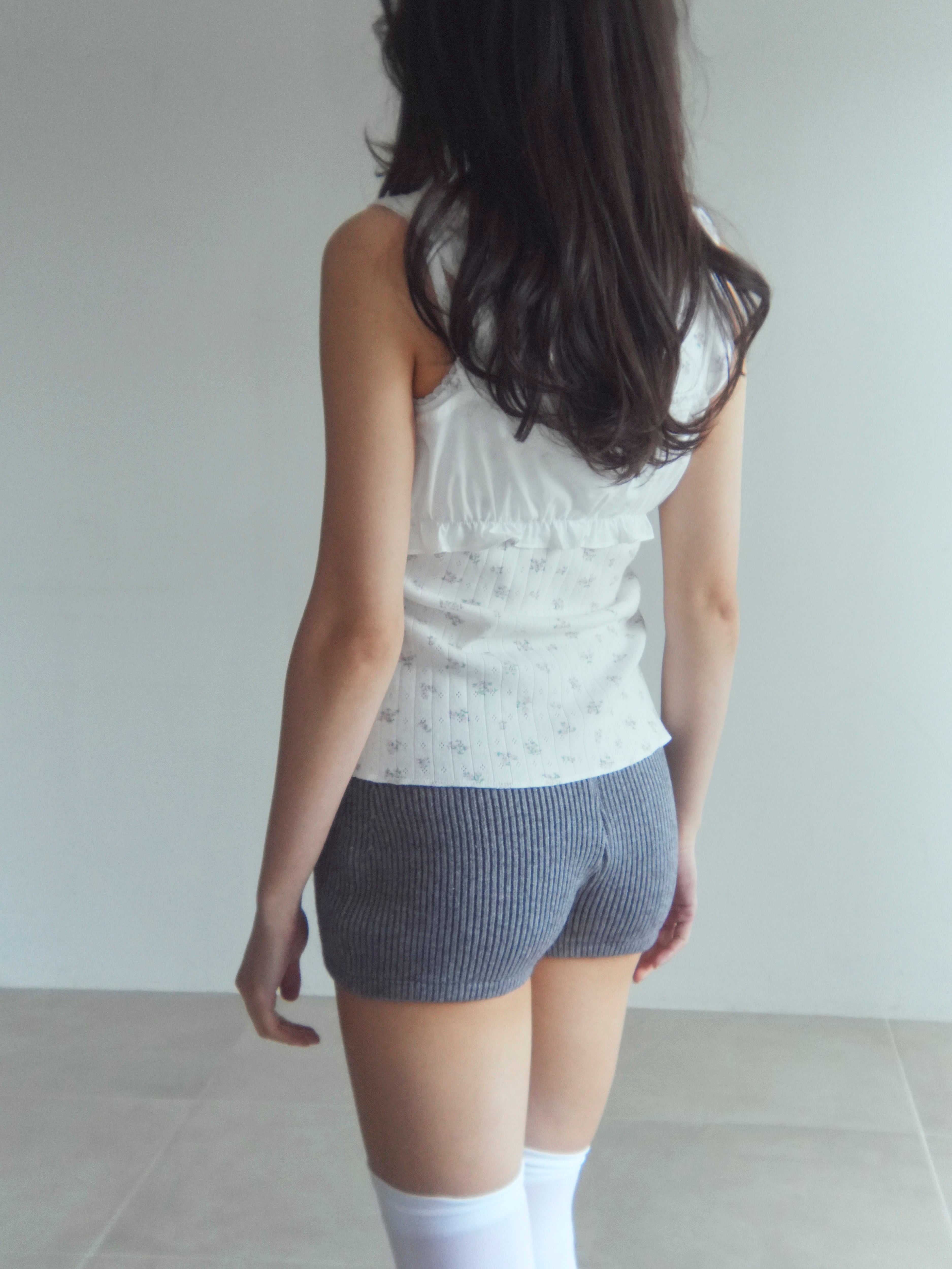 cotton gathered bralette