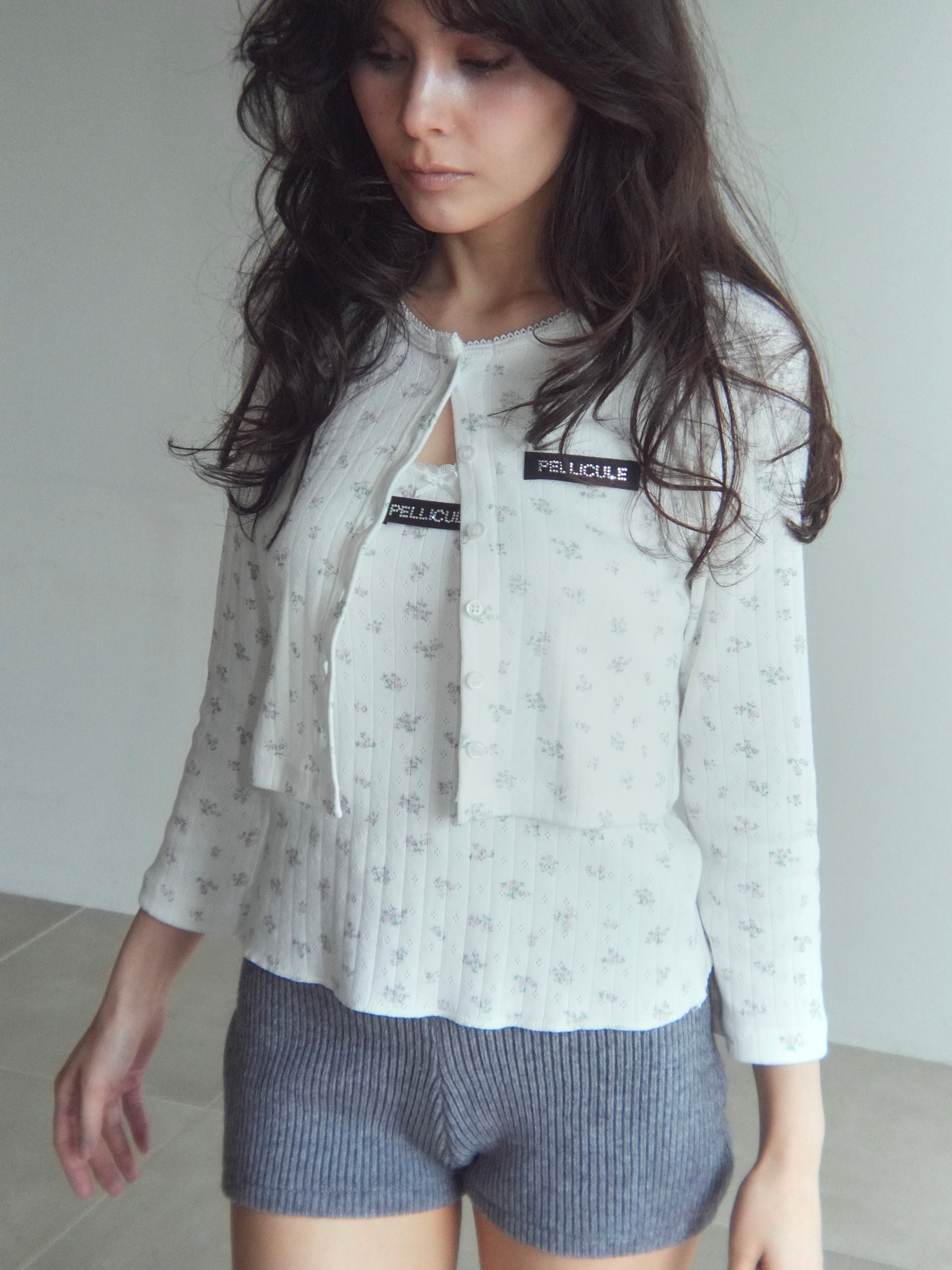 eyelet flower cardigan