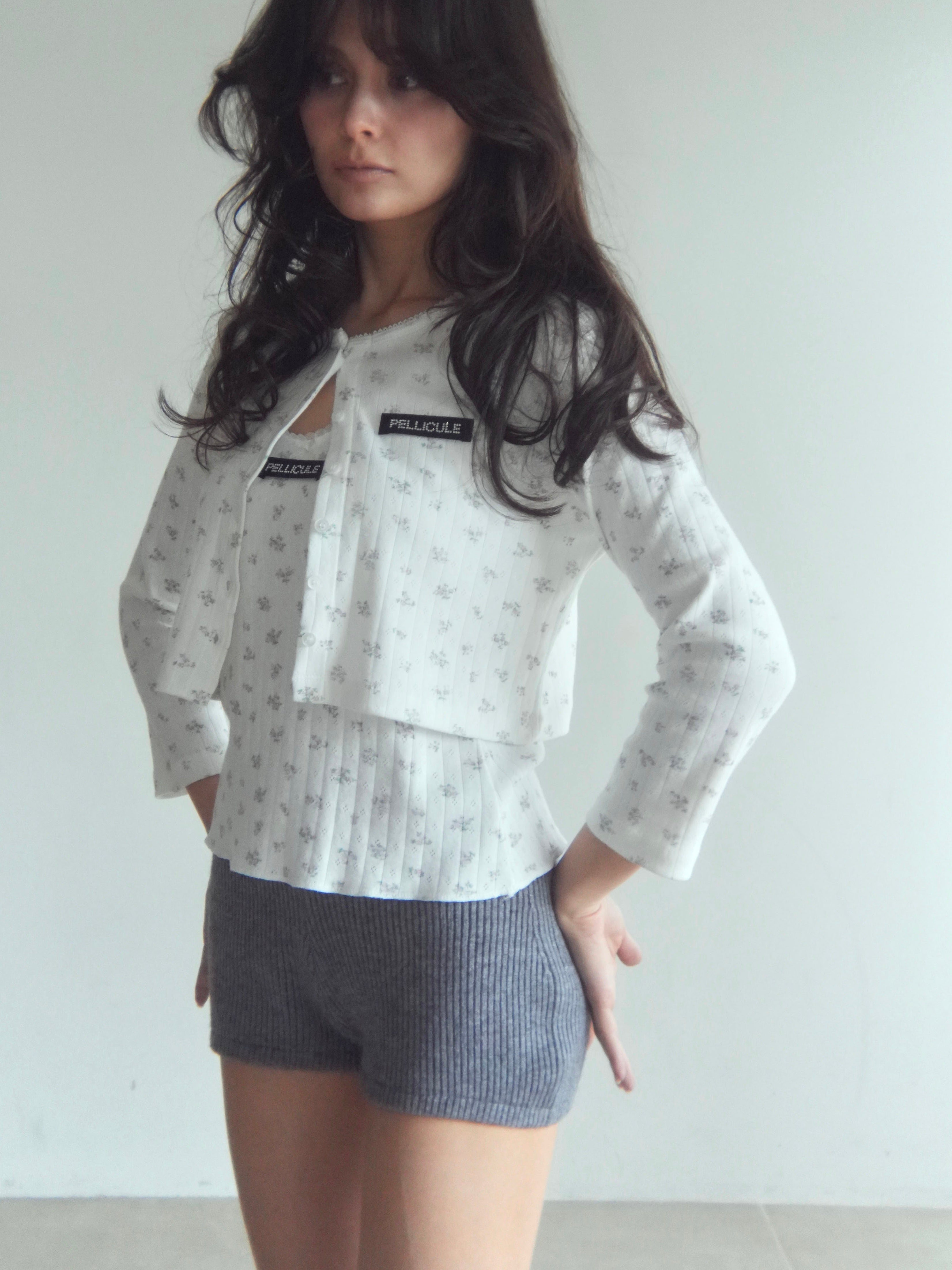 eyelet flower cardigan