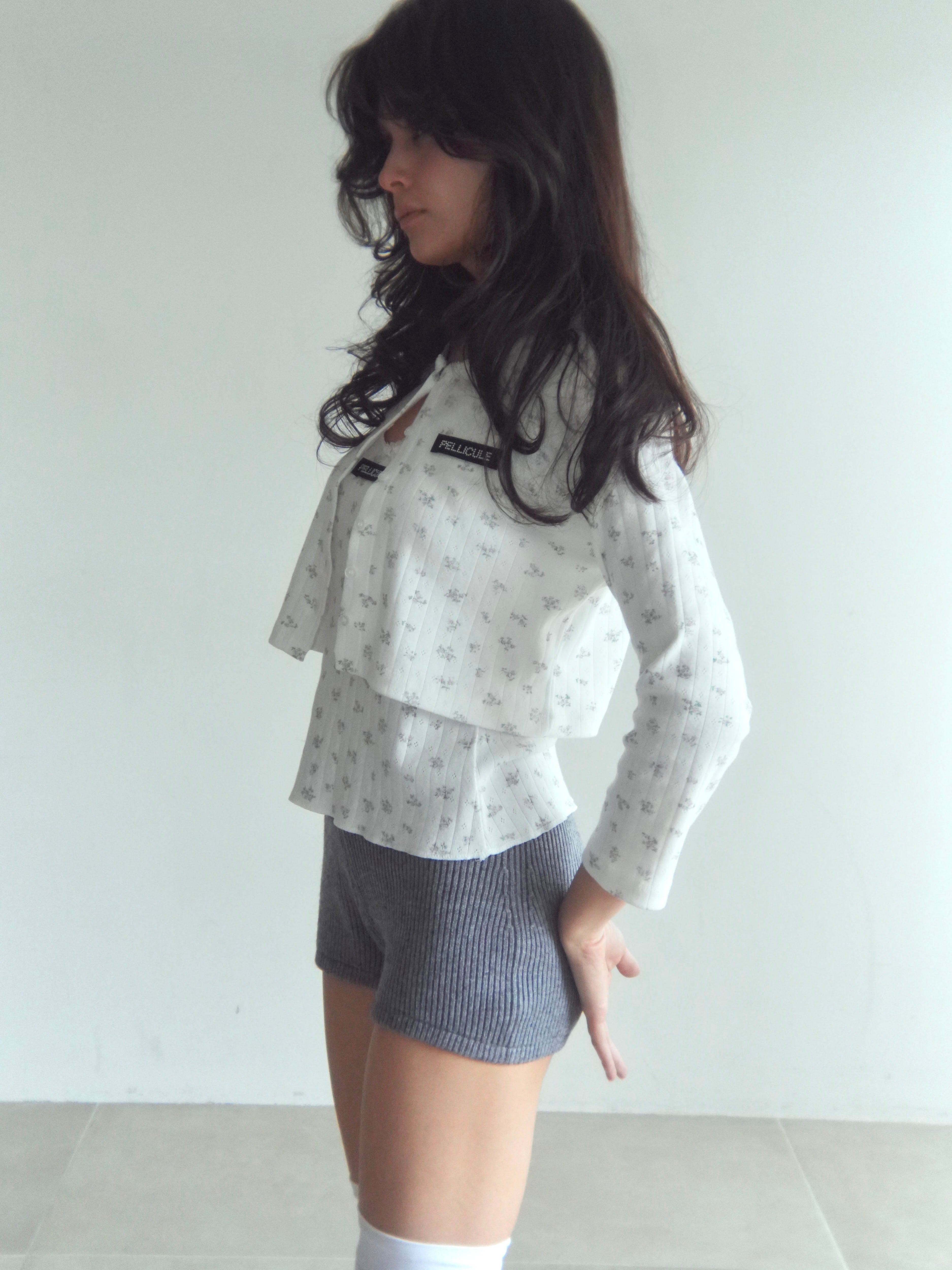 eyelet flower cardigan
