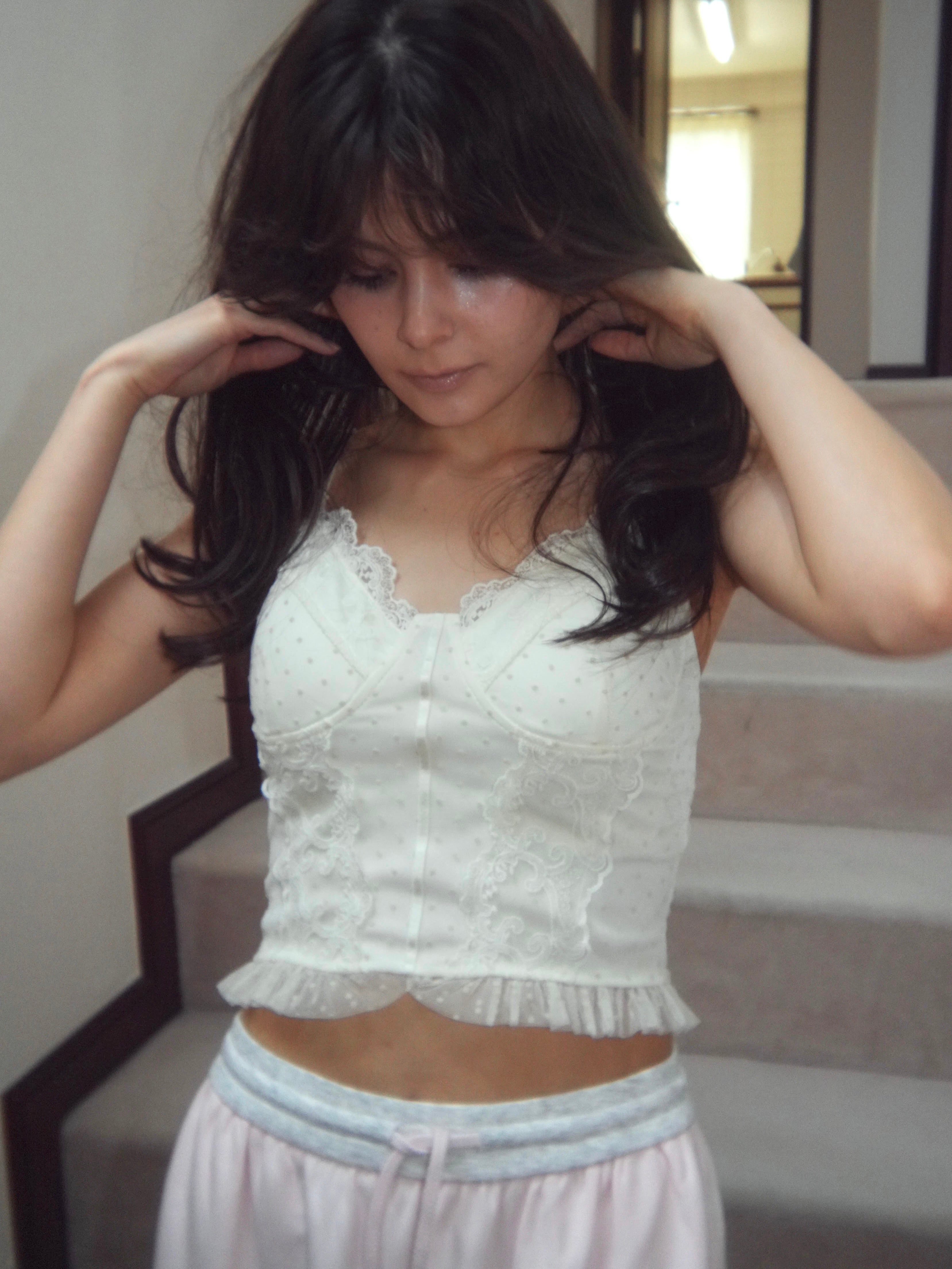 dot lace corset camisole｜PELLICULE | ぺリキュール
