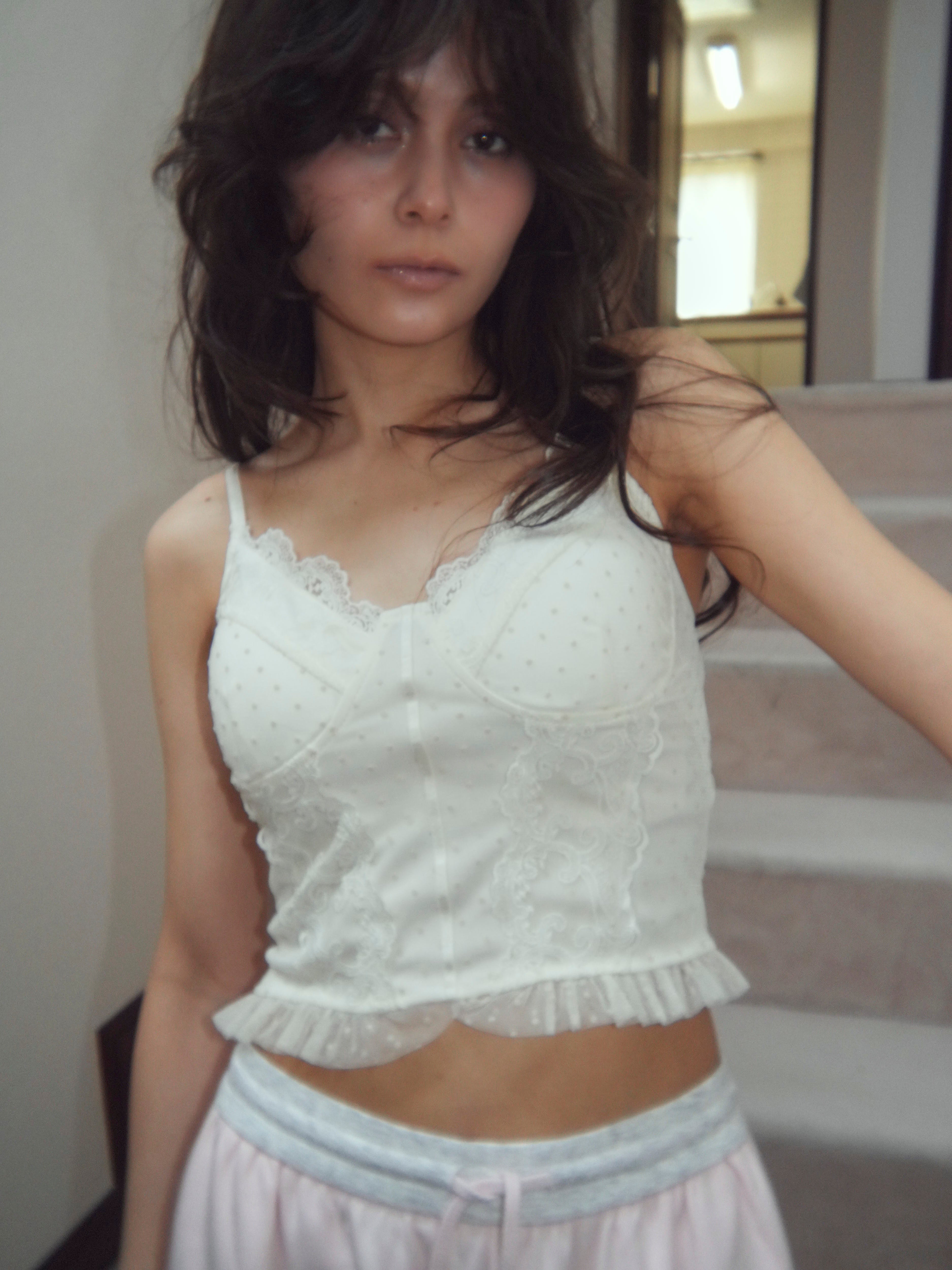 dot lace corset camisole