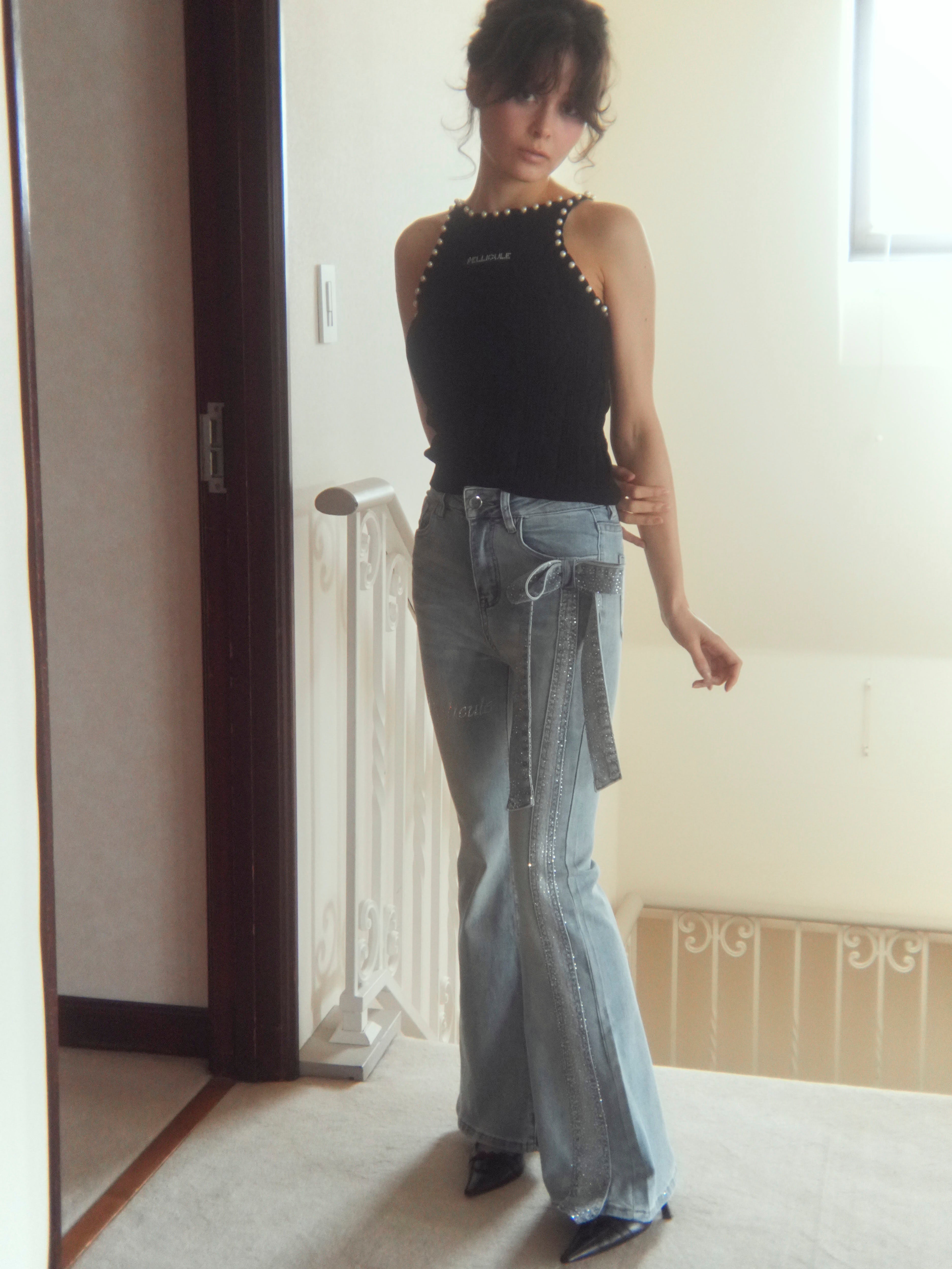 pearl halter camisole