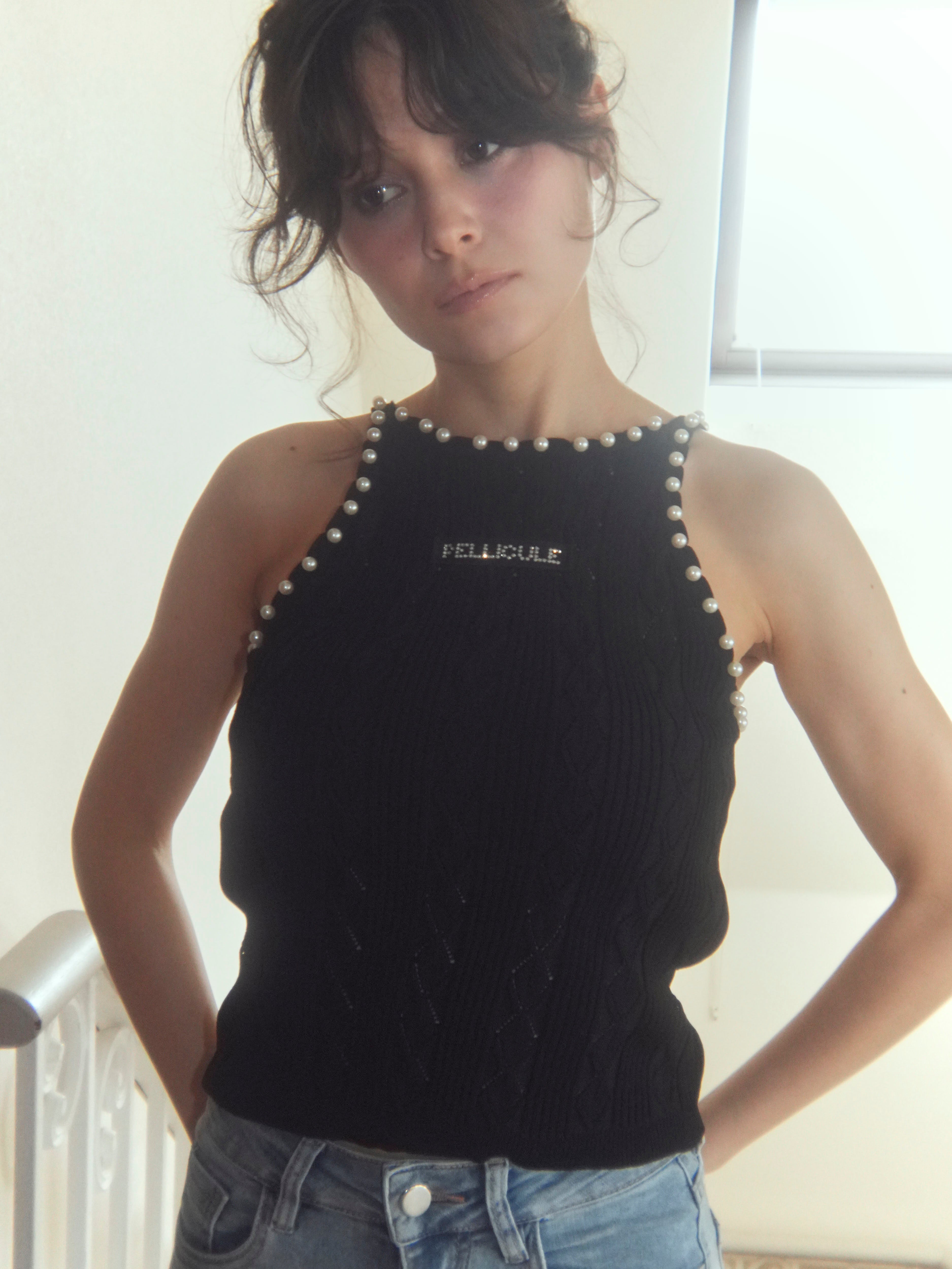 pearl halter camisole